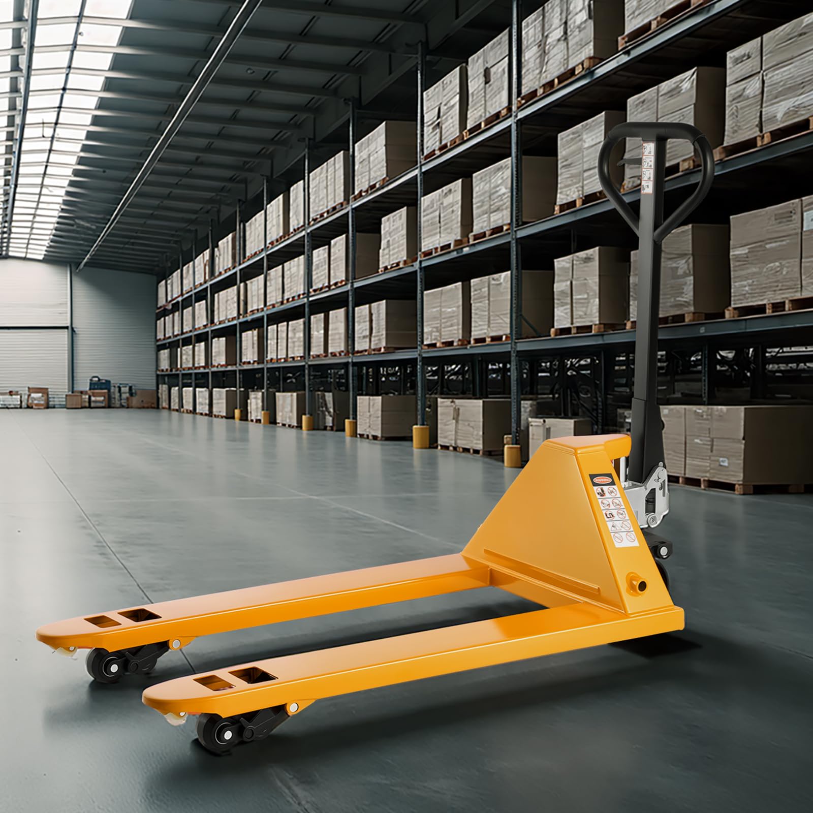 VEVOR Transpallet, Capacità 2,5 T, Transpallet Manuale con Forche da 1620 x 685 x 1225 mm per Movimentazione Materiali, Altezza di Sollevamento Forche 85-180 mm, per Magazzino, Supermercato