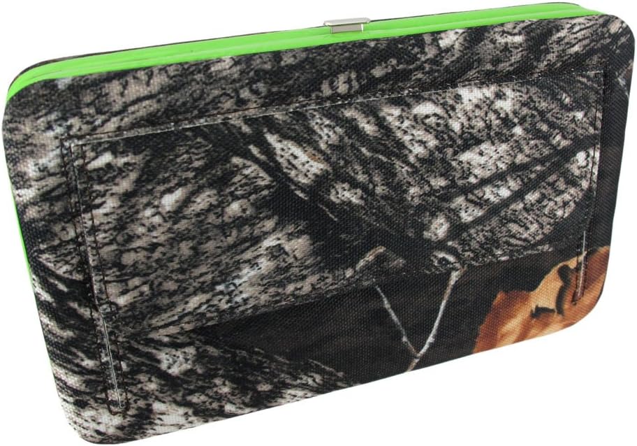 Deep Forest Camouflage Rhinestone Cross Purse/Wallet Set Lime Green Trim