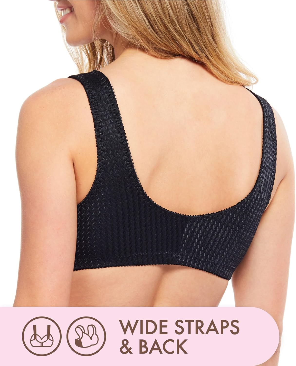 Carole Martin Full-Freedom Comfort Front Closure Bra for Women, Wireless - Image 3