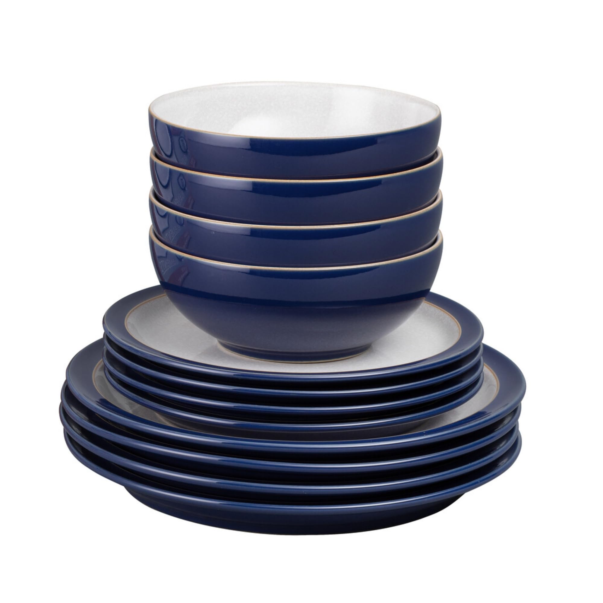 Amazon.com | Denby Elements Dark Blue Dinner Set - 4/12 Piece