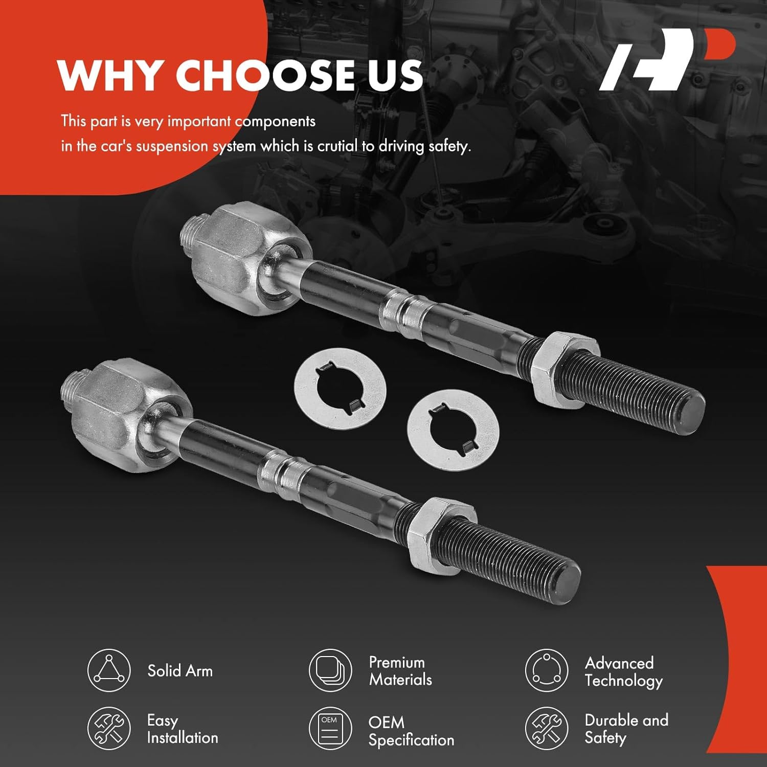 A-Premium 2 x Front Inner Tie Rod Ends, Compatible with BMW 745i 2002-2005, 745Li 2002-2005, 750i 2006-2008, 750Li 2006-2008, 760i 2004-2006, 760Li 2003-2008, Alpina B7 2007-2008