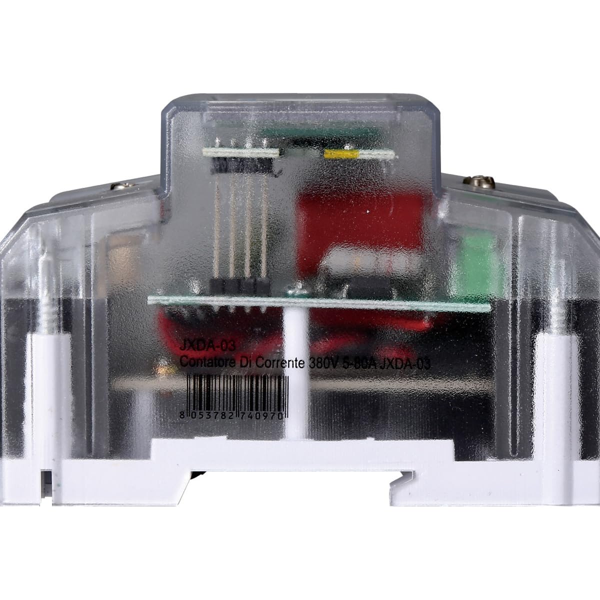Contatore Energia Elettrica Trifase 4P, 220/380V 5-80A, Misuratore di Potenza Elettrica Digitale, Occupa 4 Moduli su Guida DIN, Display LCD