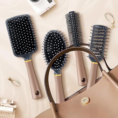 Miniatura 7 de Cureder Juego de 4 cepillos de pelo para mujeres y hombres, 4 cepillos de cabello húmedo para cabello largo sin enredos para cabello rizado o lacio,