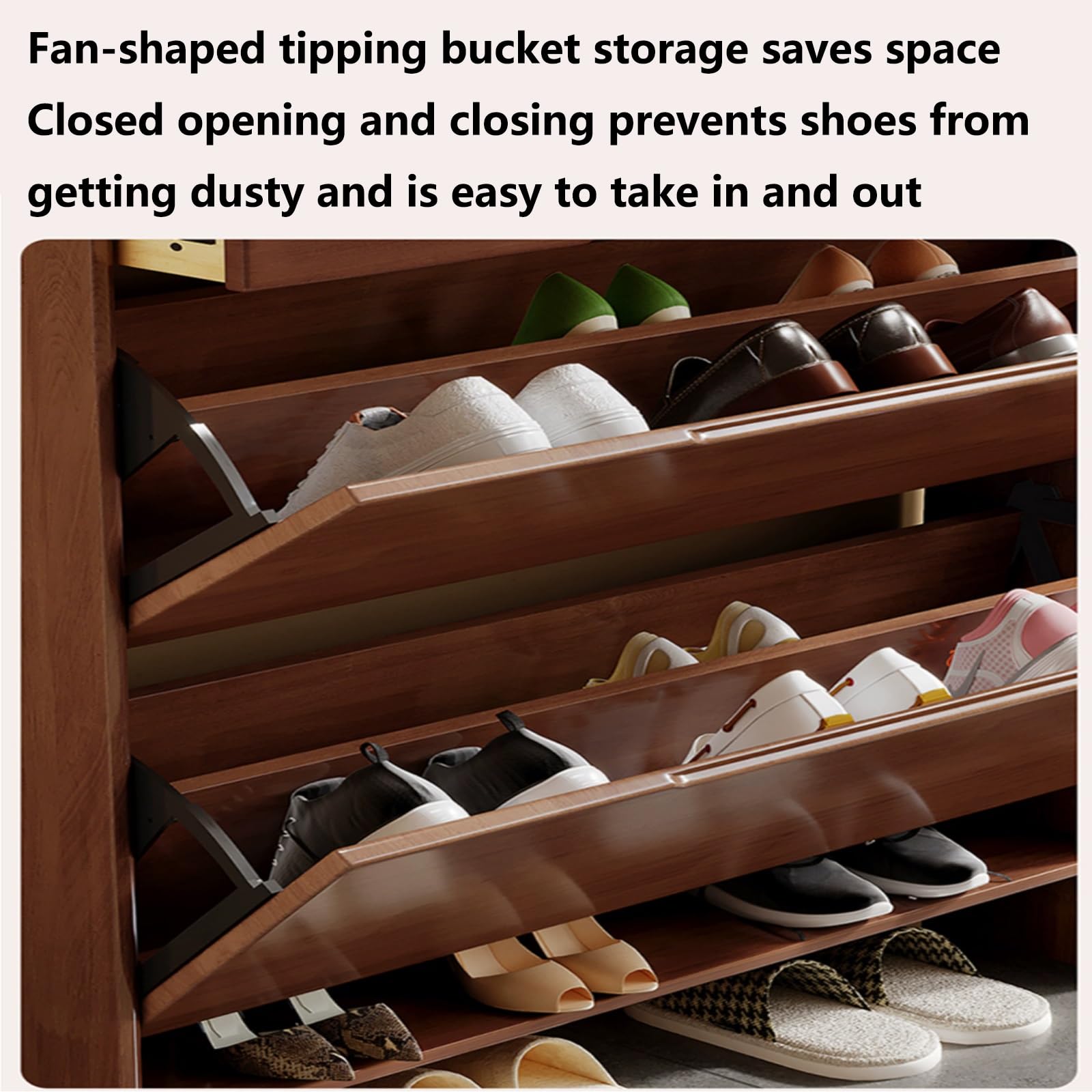 Scarpiera In Legno Con Cassetti Ribaltabili - Bianca, 80x100x24 Cm, Per Ingresso E Risparmio Spazio - Foto 4