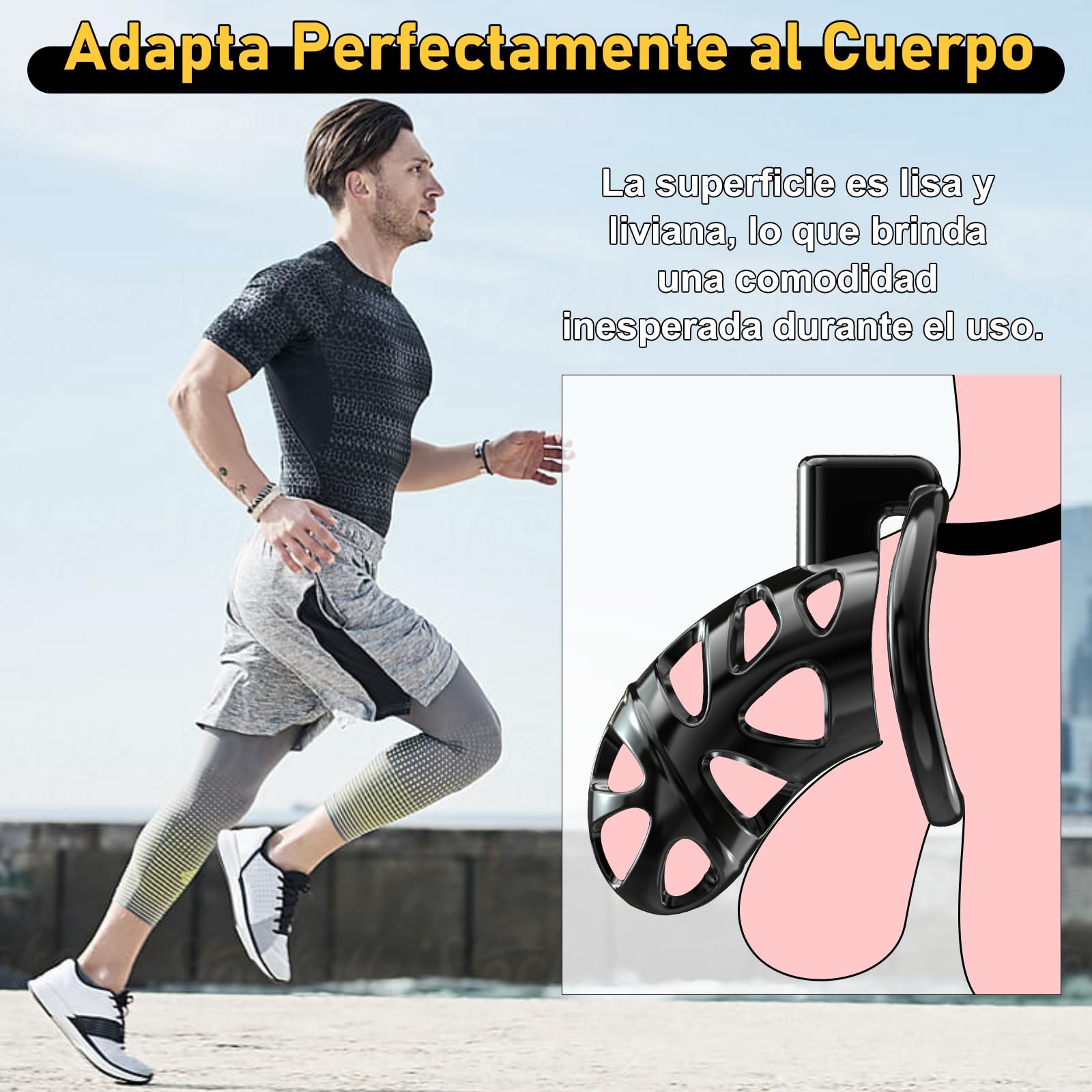 Jaulas de Pene de Nueva Versión de Gethorny - Dispositivos de Castidad Masculina Ligeros con 3 Anillos para el Pene Extraíbles para Prevenir Erección Bondage SM Juguetes Eróticos para Pareja Sexuales