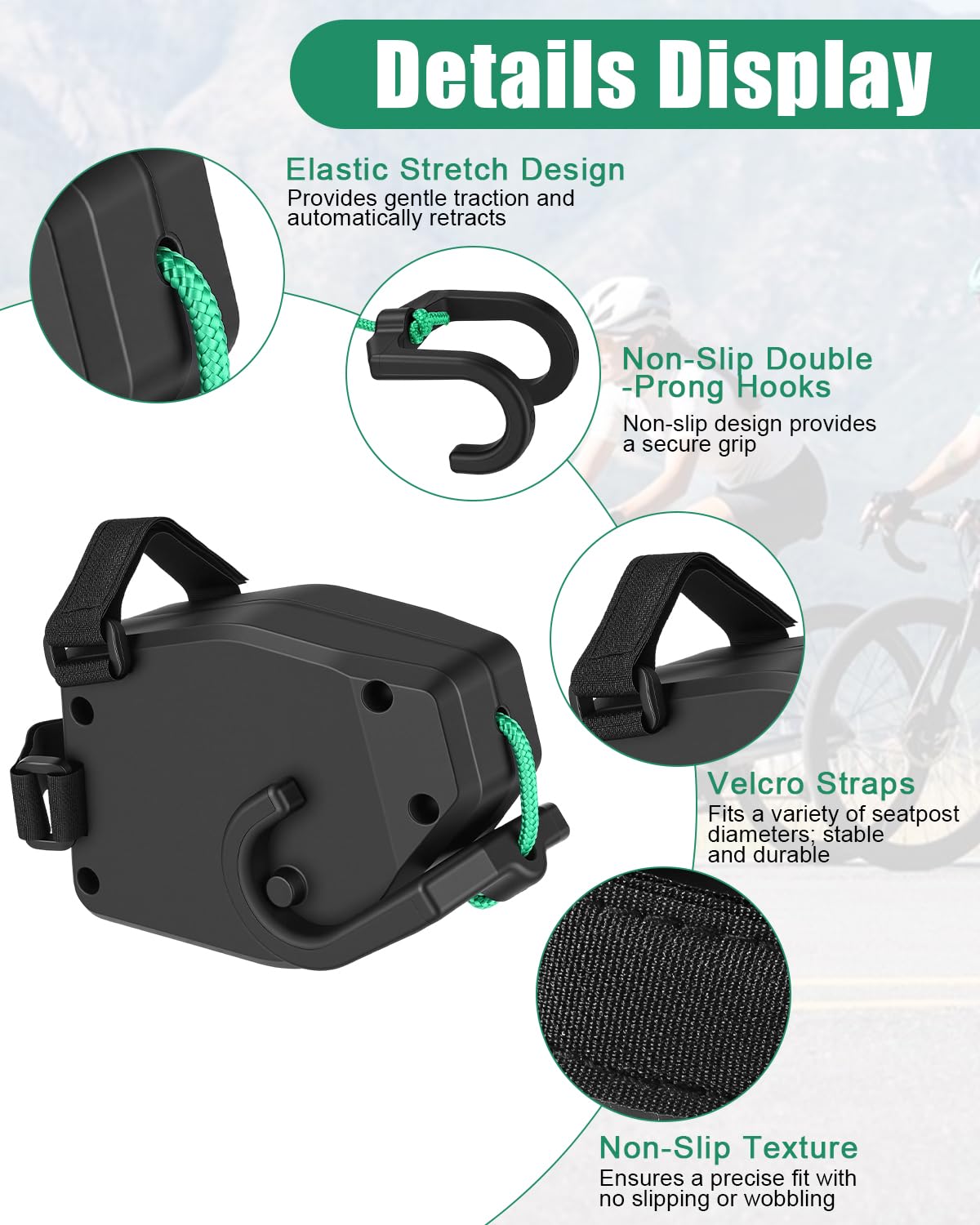 Corda di Traino per Bicicletta Bambin 2.5m, Corda di Trazione Retrattile Portatile, Traino Bici Bambino Fune, Fune da Trazione, Portata 200 lbs, per MTB, E-Bike