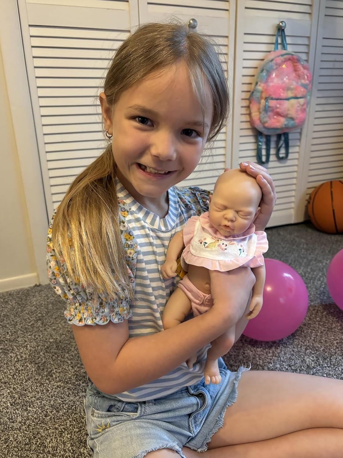 MYREBABY 12" Lifelike Reborn Baby Dolls, Full Silicone Reborn Baby, Realistic Newborn Baby Doll Sleeping Girl Real Life Baby Dolls with Clothes Set & Feeding Accessories
