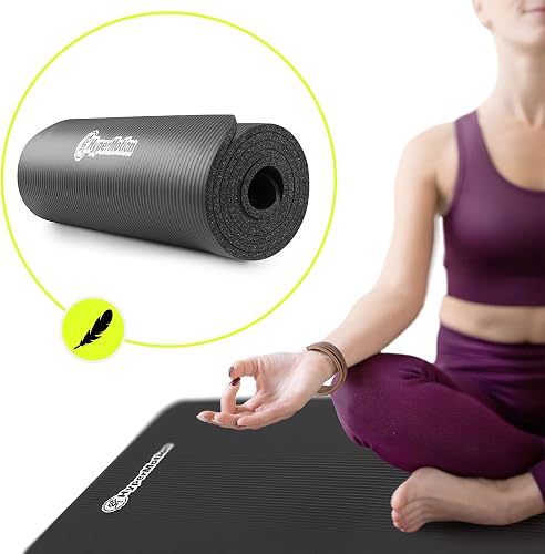HyperMotion Tapis de Yoga NBR 183x61 cm (Épaisseur 0,8 cm et 1,5 cm) Antidérapant, avec Sangle de Transport et d’Étirement, Tapis Fitness pour Pilates et Relaxation - 6
