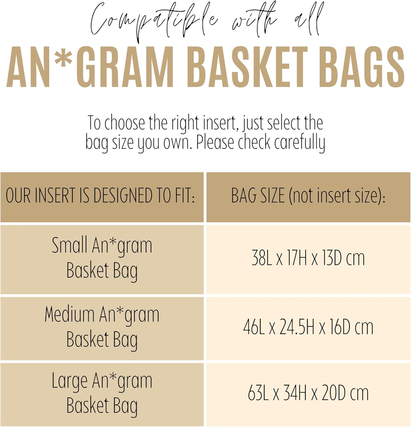 Divitize Premium Purse Organizer compatible with Loewe Anagram Basket Bag Insert - Oval Basket Bag Organizer, Handmade Design, Perfect Fit with Gold Top Cover (Cream, For Medium Anagram)