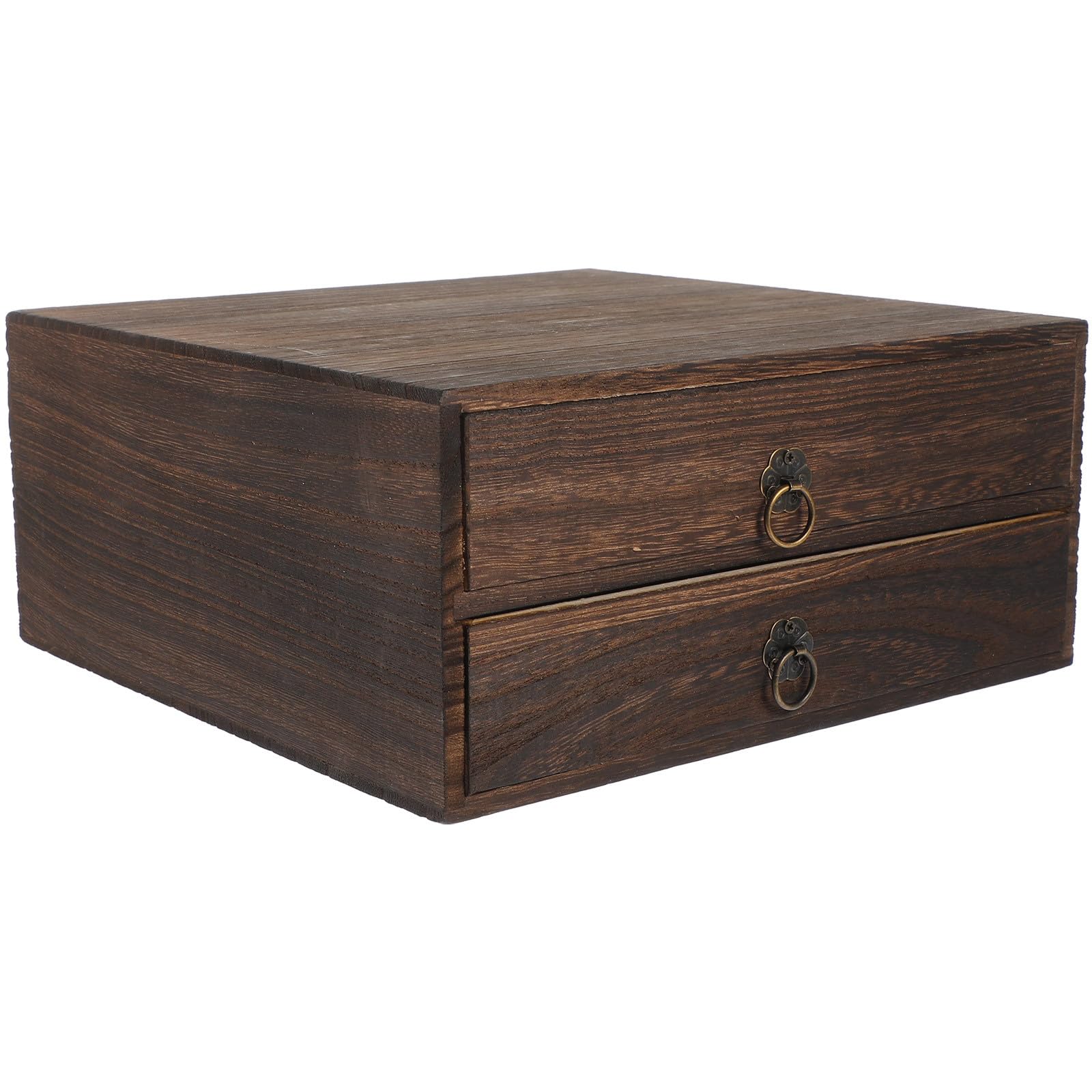 CHILDWEET Scatola Portaoggetti a Cassetto in Legno Multistrato, Doppio Strato, Dimensioni Compatte 25,5X24,5X11 CM, Adatta per l'Organizzazione di Cancelleria e Accessori da Ufficio
