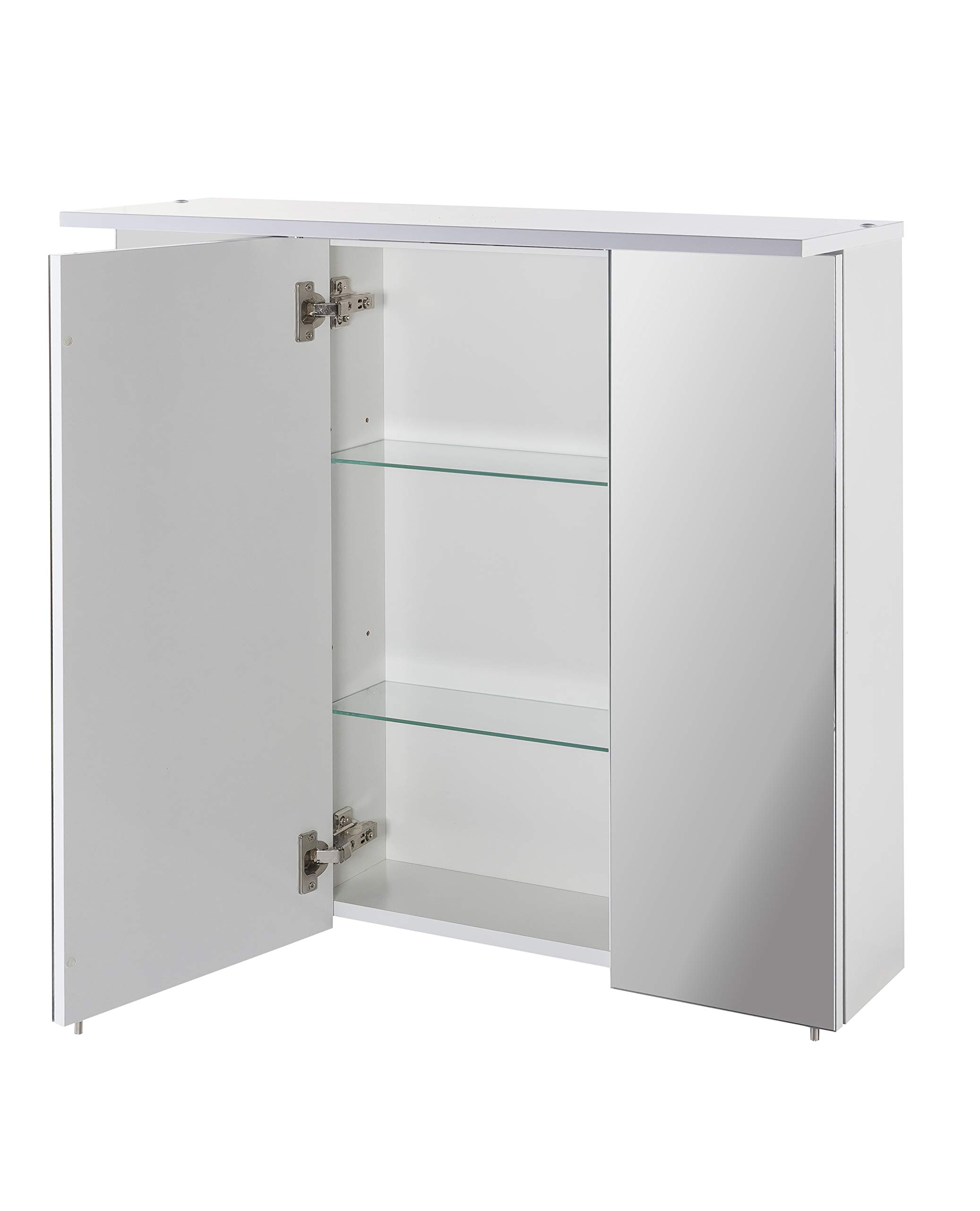 Schildmeyer Armario con Espejo, Madera, Blanco, 70,5 x 16 x 73 cm