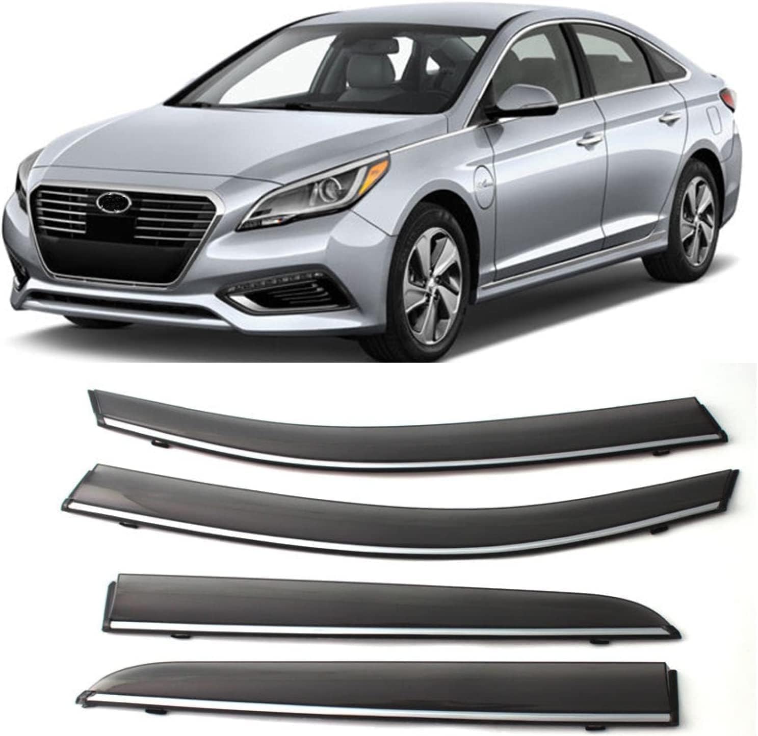PANXUC Car Wind Deflectors for Skoda Octavia 2007-2014, Side Window Wind Rain Deflector Window Visor Sun Rain Guard Smoke Guards