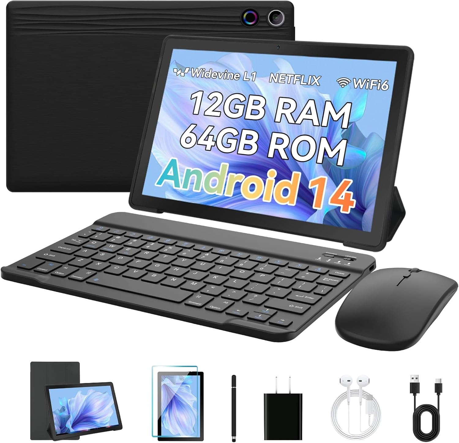 Freeski Tablets 10 inch Tablet Android 14,Octa-Core Processor,12GB RAM 64GB ROM 1TB Expand,5G WiFi 6,1280 x 800 HD/Dual 5MP+8MP Camere/Bluetooth 5.0/Face ID,Android Tablet with Keyboard+ Mouse + Case Freeski Tablets 10 inch Tablet Android 14,Octa-Core Processor,12GB RAM 64GB ROM 1TB Expand,5G WiFi 6,1280 x 800 HD/Dual 5MP+8MP Camere/Bluetooth 5.0/Face ID,Android Tablet with Keyboard+ Mouse + Case