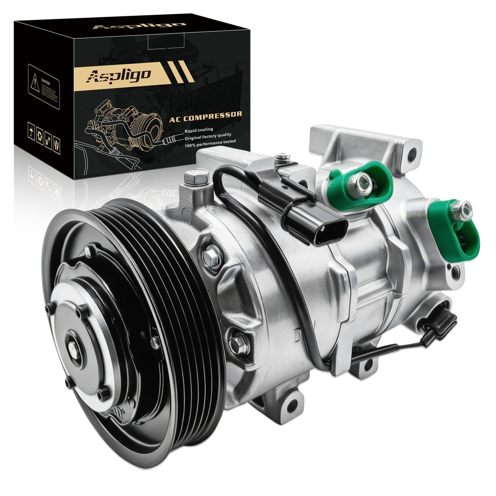 Photo 1 of Aspligo Air Conditioner AC Compressor with Clutch Fits forAccent 1.6L 2012-2017, Rio 1.6L 2012-2017, CO-20765C, 6512957, CO 20765C,178324, 977011R100, 977011R100DR, 977011W600,