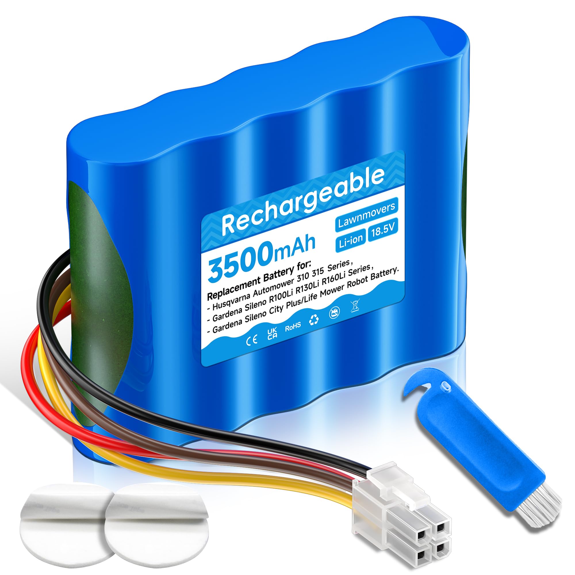 Batteria da 3500 mAh/18,5 V per robot tosaerba Husqvarna Automower 310 315 315X (anno di costruzione 2015-2018), per Gardena Sileno R100Li/ R130Li/ R160Li 584 82 28-01, 584 82 2, 28-02,02,02,02,02,02