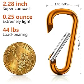 Sprookber 2.28 Small Carabiner Keychain, D Ring & Key Clip, Multipurpose, Set of 20