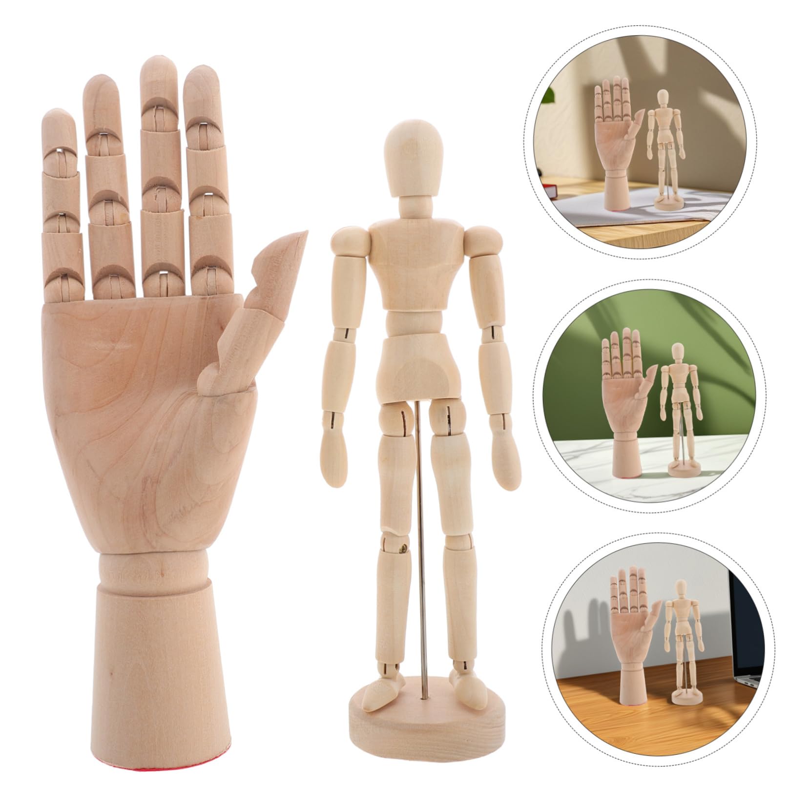 Uonlytech 2stücke Holz Mannequinfiguren Und Modell Für Skizzieren Und Malen Flexibel Und Verstellbar Für Künstler Und Handwerk