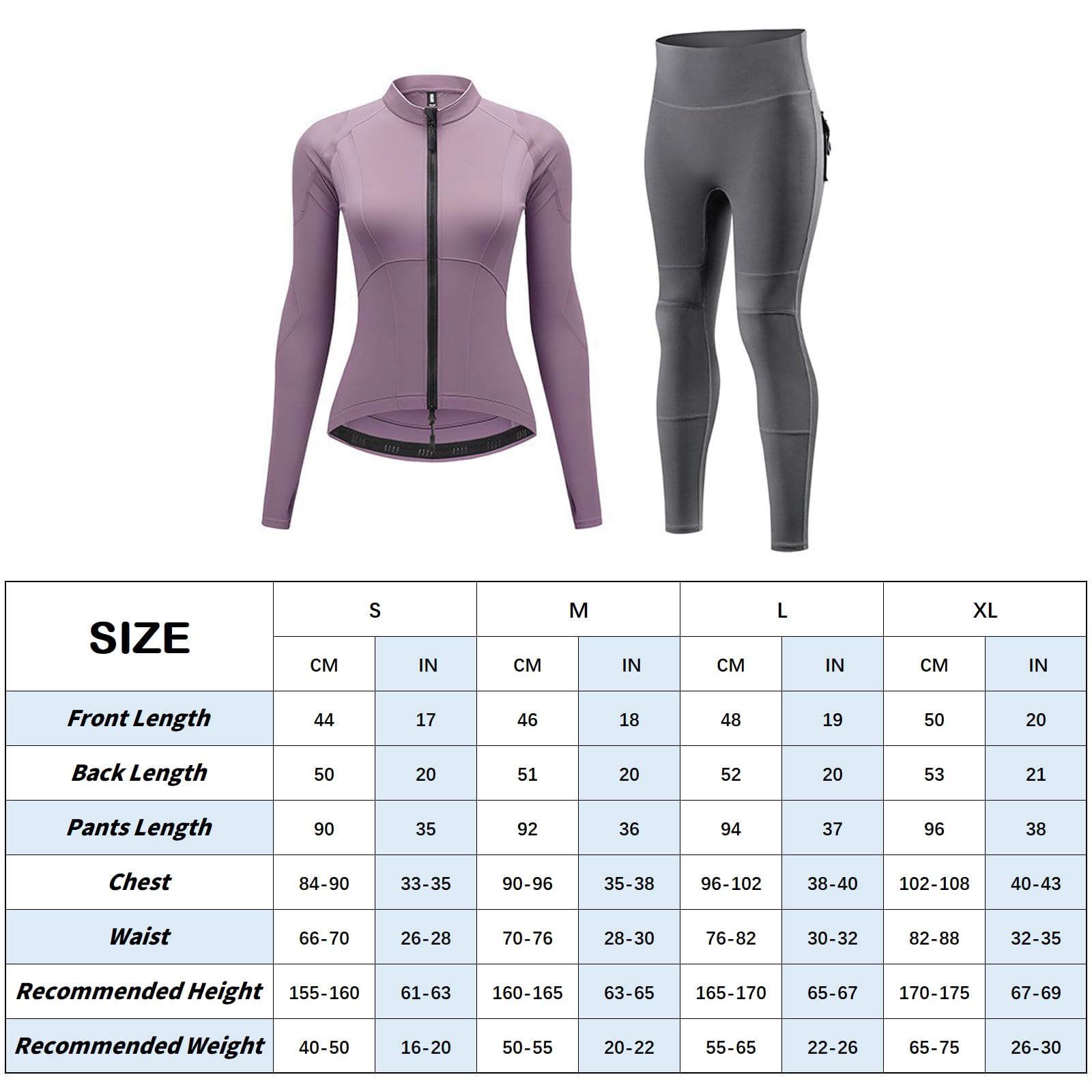 Ropa Protectora de Moto para Mujer, Conjunto elástico 2 Piezas | Manga larga y pantalón de talle alto crean un perfil estilizado que se integra fácilmente con botas y accesorios de conducció