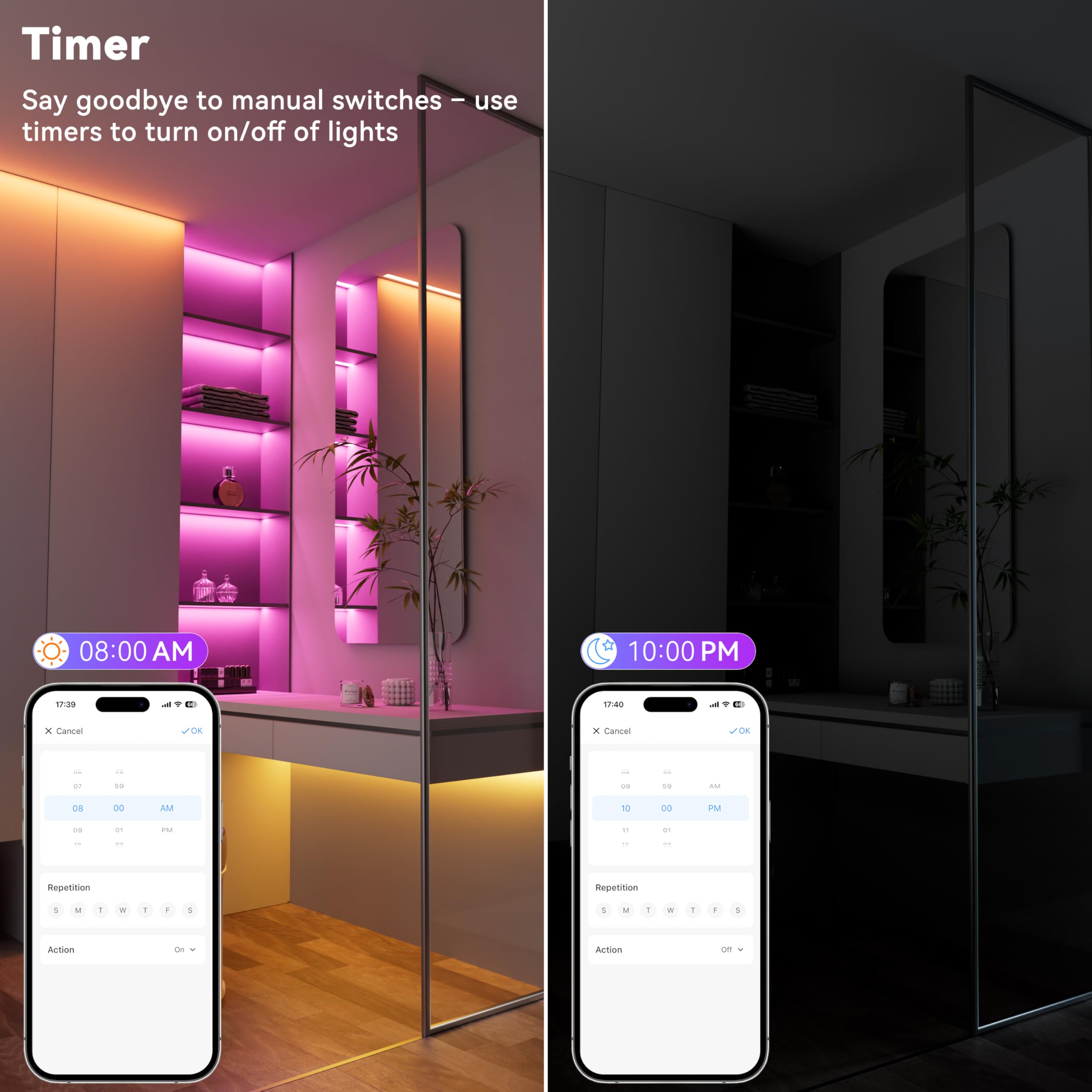 OULARA Taśma LED Smart COB RGB 6 m, 24 V ściemniana taśma LED RGB, elastyczna taśma LED Smart współpracuje ze sterowaniem za pomocą aplikacji/pilot zdalnego sterowania RF, na imprezę, dekoracja DIY