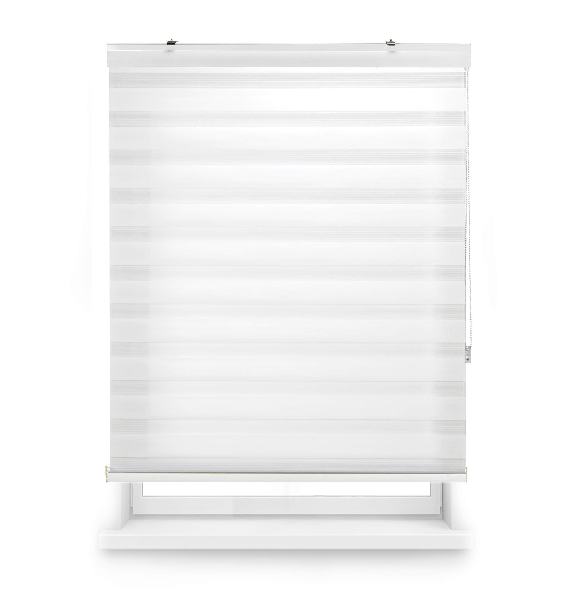 Blindecor Vela tenda a rullo in doppio strato notte e giorno con cassonetto in alluminio | Bianco sporco, tenda per interne 140 x 180 cm (Larghezza x Altezza) | Dimensioni del tessuto 137 x 175 cm