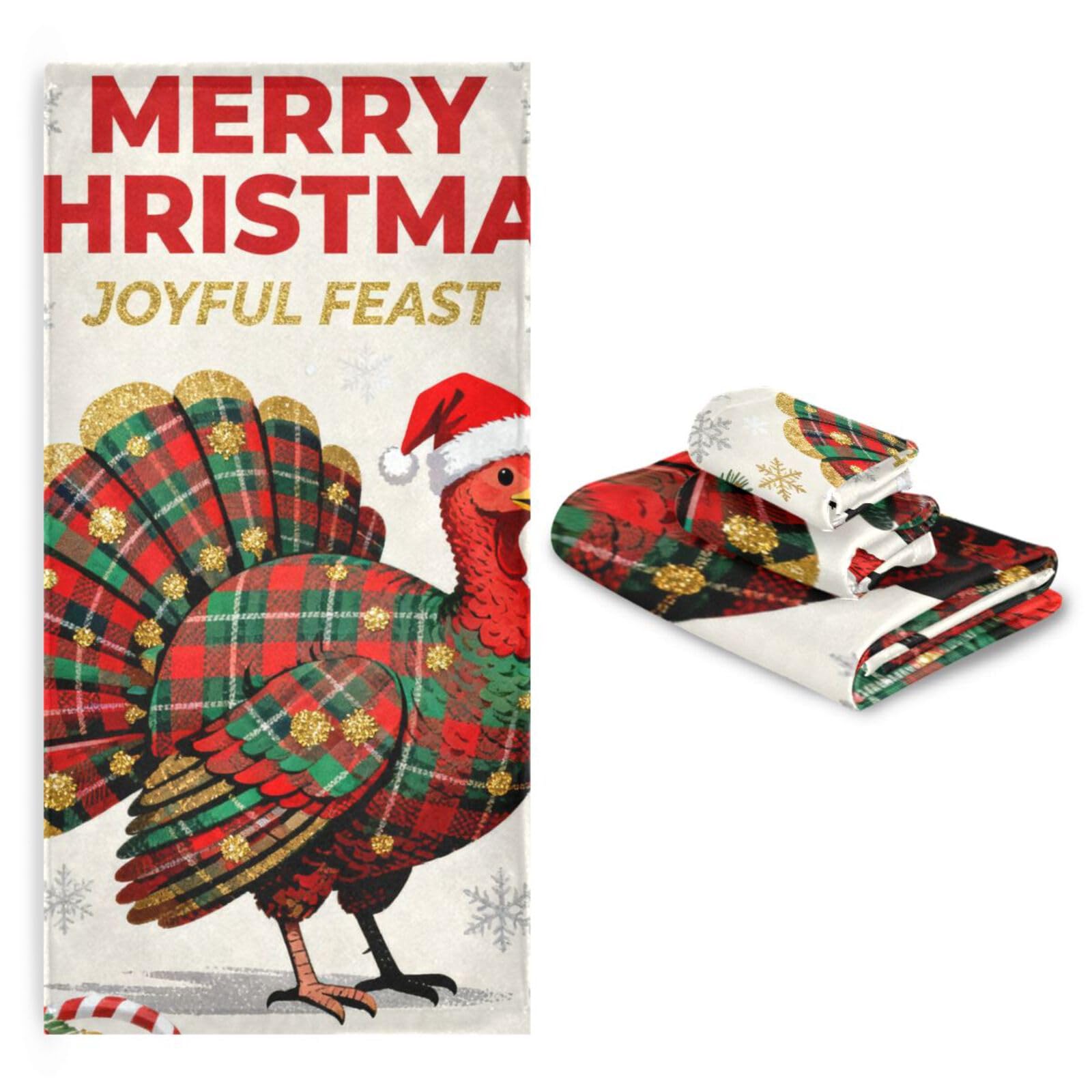Merry Christmas Turcja chłonne ręczniki do twarzy zestaw 3 sztuk, 1 ręcznik kąpielowy 1 ręcznik do rąk 1 ściereczka do łazienki kuchni