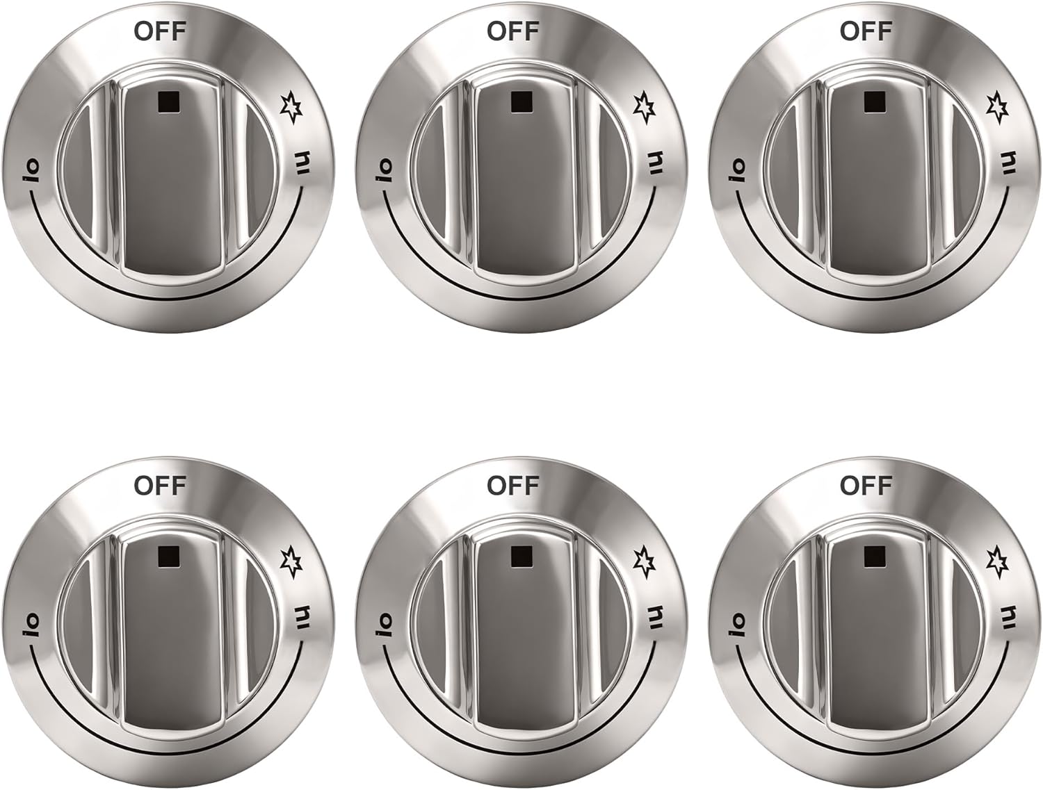 6PCS 318242275 Burner Control Knob Compatible with Electrolux Range/Cooktop E30DF74TPSA, E30GF74TPSA etc. Gas Stove Knob Replace 3513943 AP5809411 PS9495232 EAP9495232 PD00070162