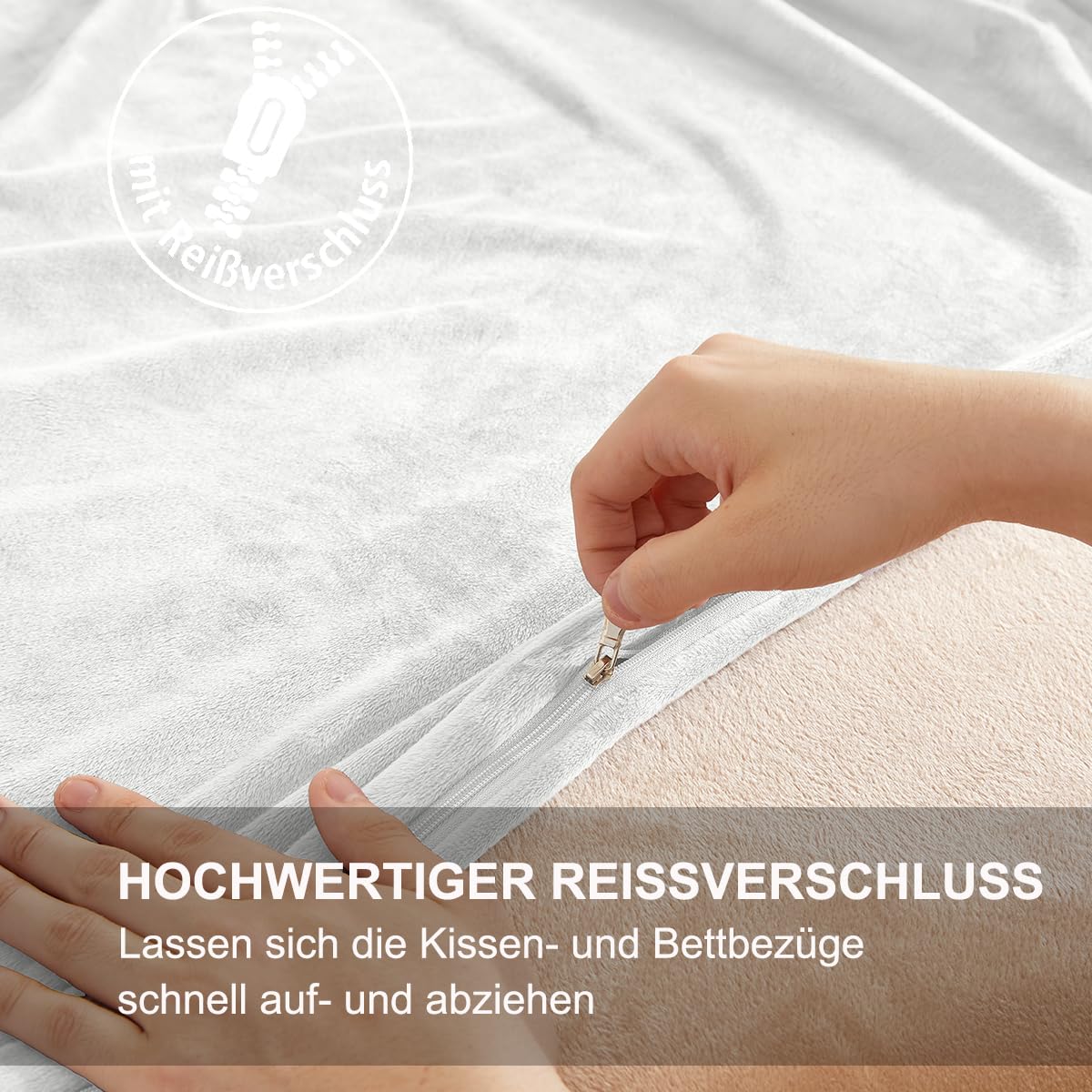 Flanellen beddengoedset met ritssluiting - Huishoudtextiel