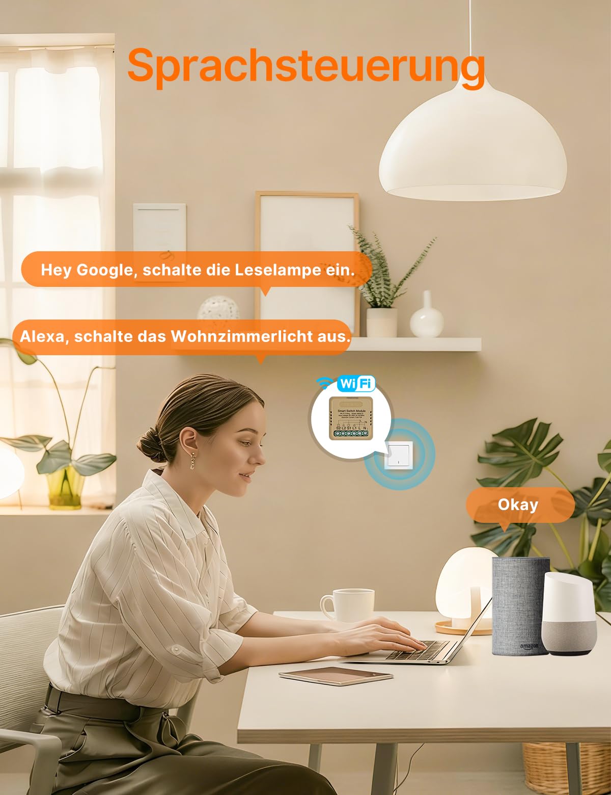 MOES WLAN Lichtschalter Unterputz, Mini Smart Relais Modul 2-Fach 4 stück