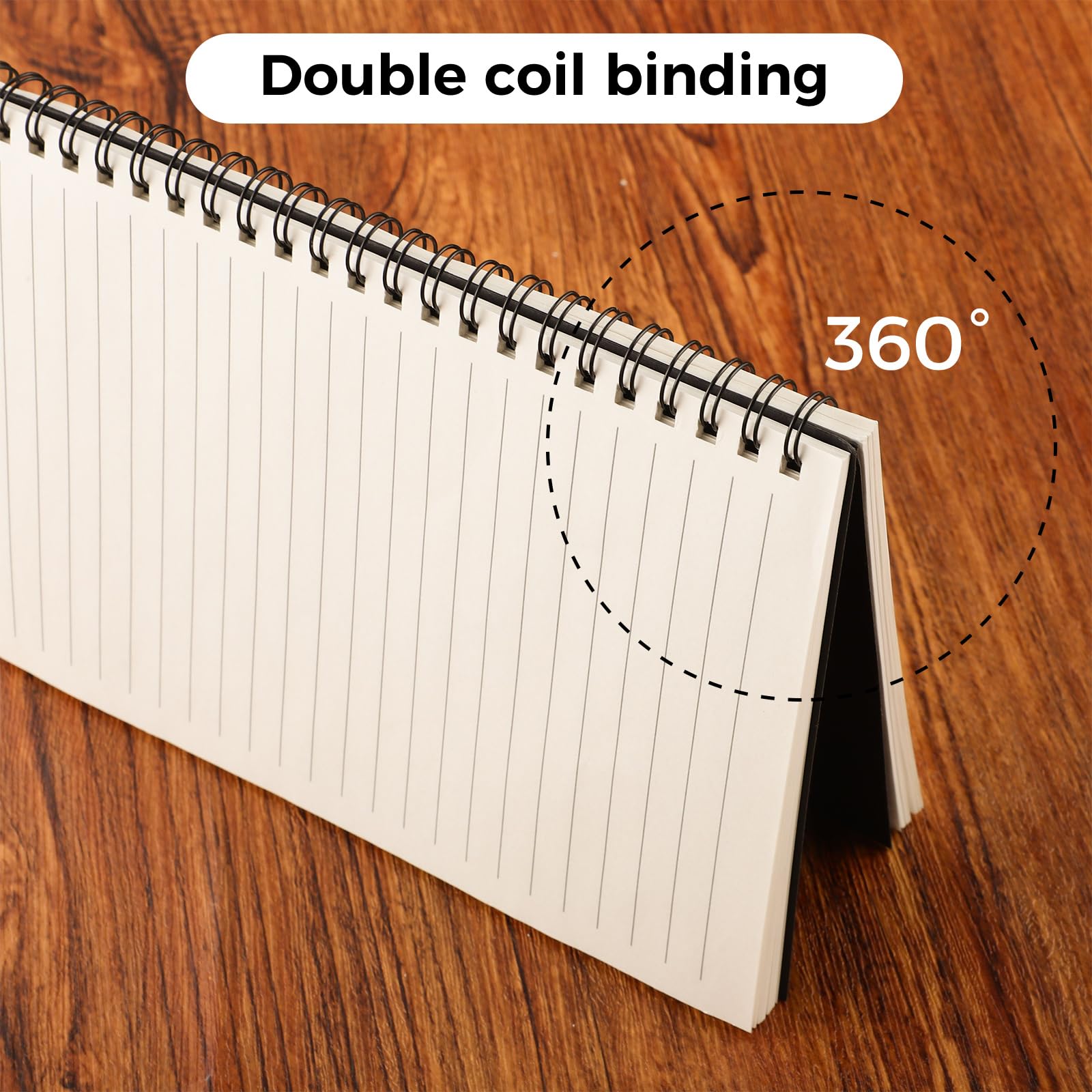 Yafe 5 Packs Spiral Notebook A5, 120 Pages 60 Sheets Kraft Cover Wirebound Notebooks Bulk Journals - Image 3