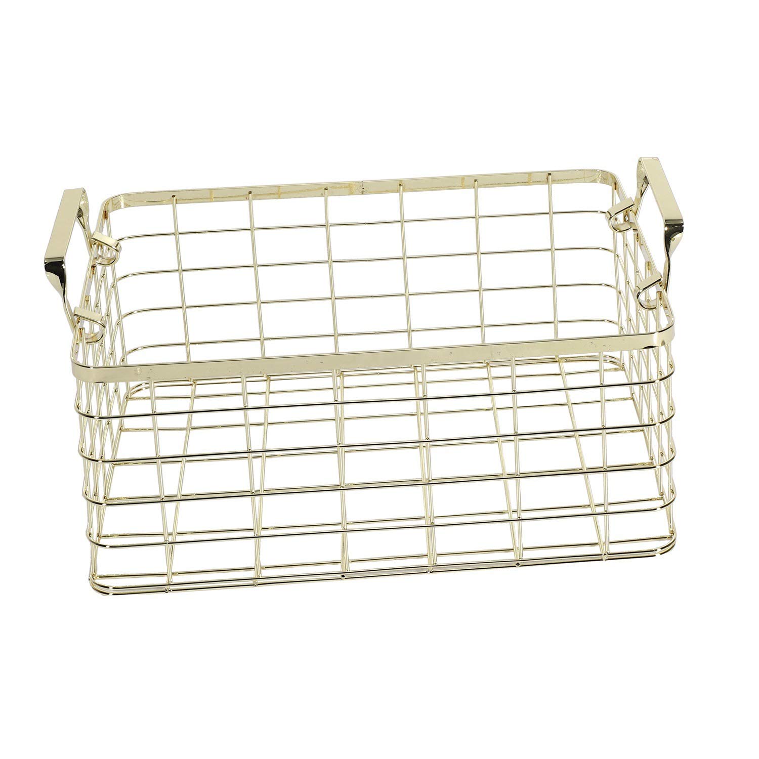 detee Metal Storage Basket Chic Nordic Handmade Iron Net Table Shelves Basket Bath Clothes Cosmetics Storage Basket-Gold