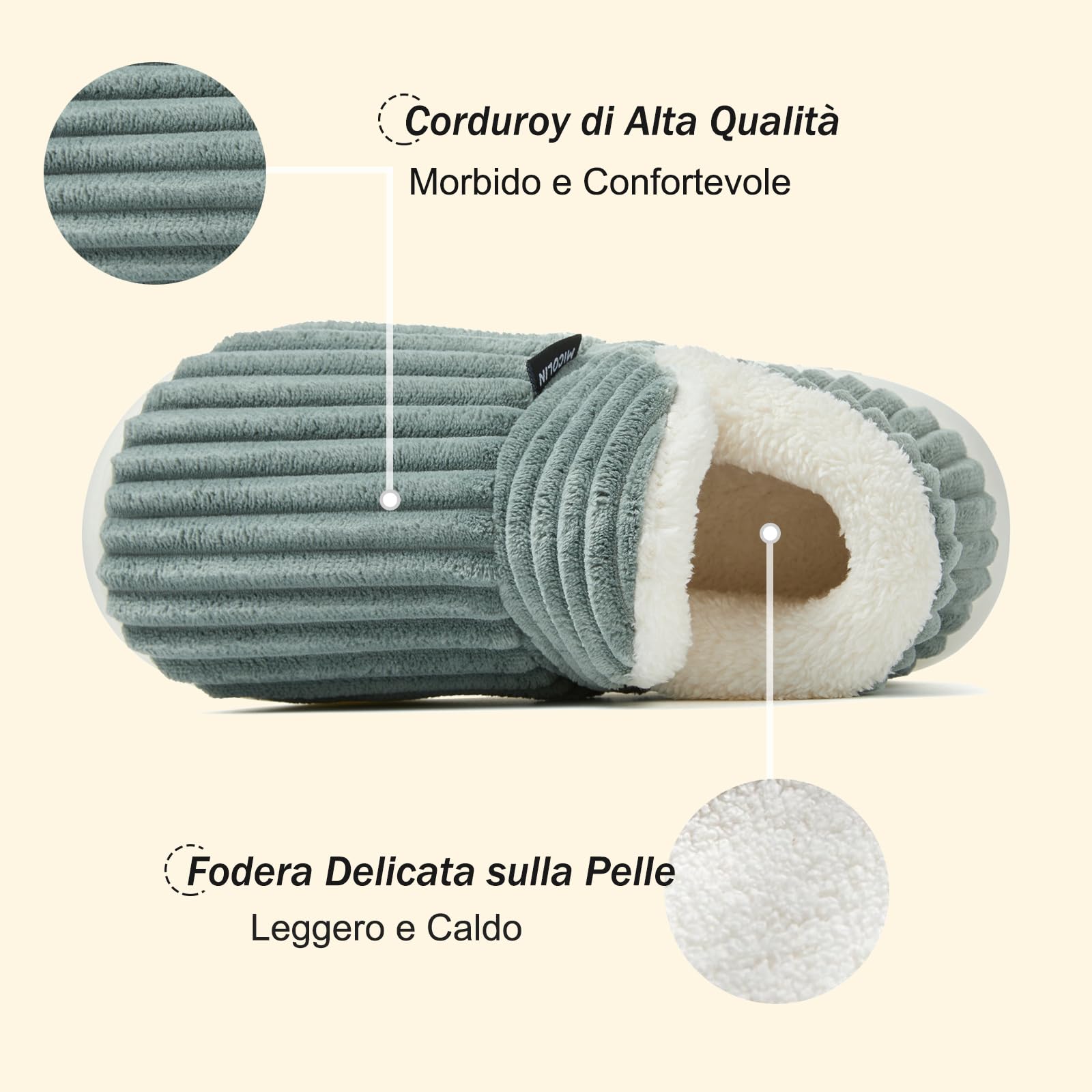 Donpapa Ciabatte Donna Uomo Invernali Pantofole Calde Peluche Chiuse Comode Memory foam Antiscivolo Inverno Scarpe