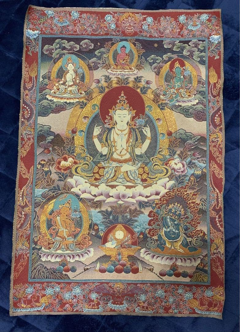 Amazon.co.jp: 仏教美術 仏画 チベット タンカ 仏像唐物骨董 掛軸 