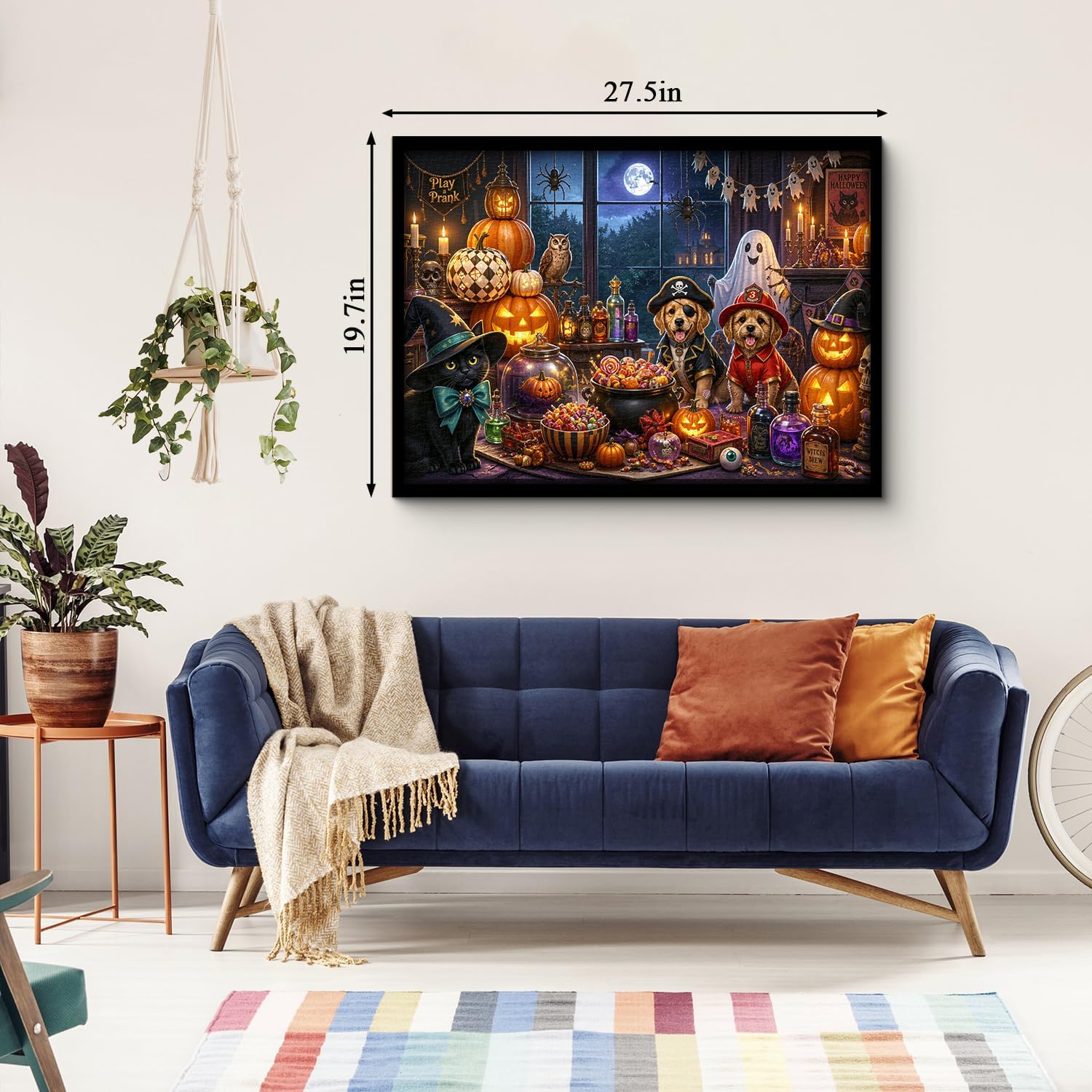 Halloween Party Puzzles for Adults 1000 Pieces, Halloween Ghost Pets Jigsaw Puzzles, Fall Pumpkin Candy Art Puzzles image 5