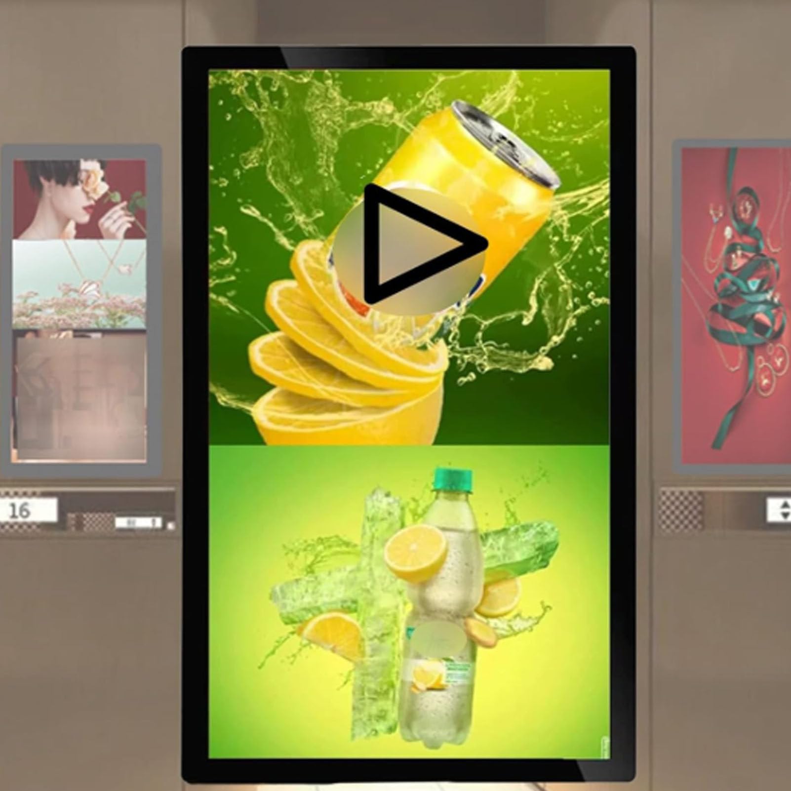 Pantalla de señalización digital, pantalla multitáctil de montaje en pared para restaurantes y minoristas, capacidad inteligente de 21.5 pulgadas para vertical y horizontal