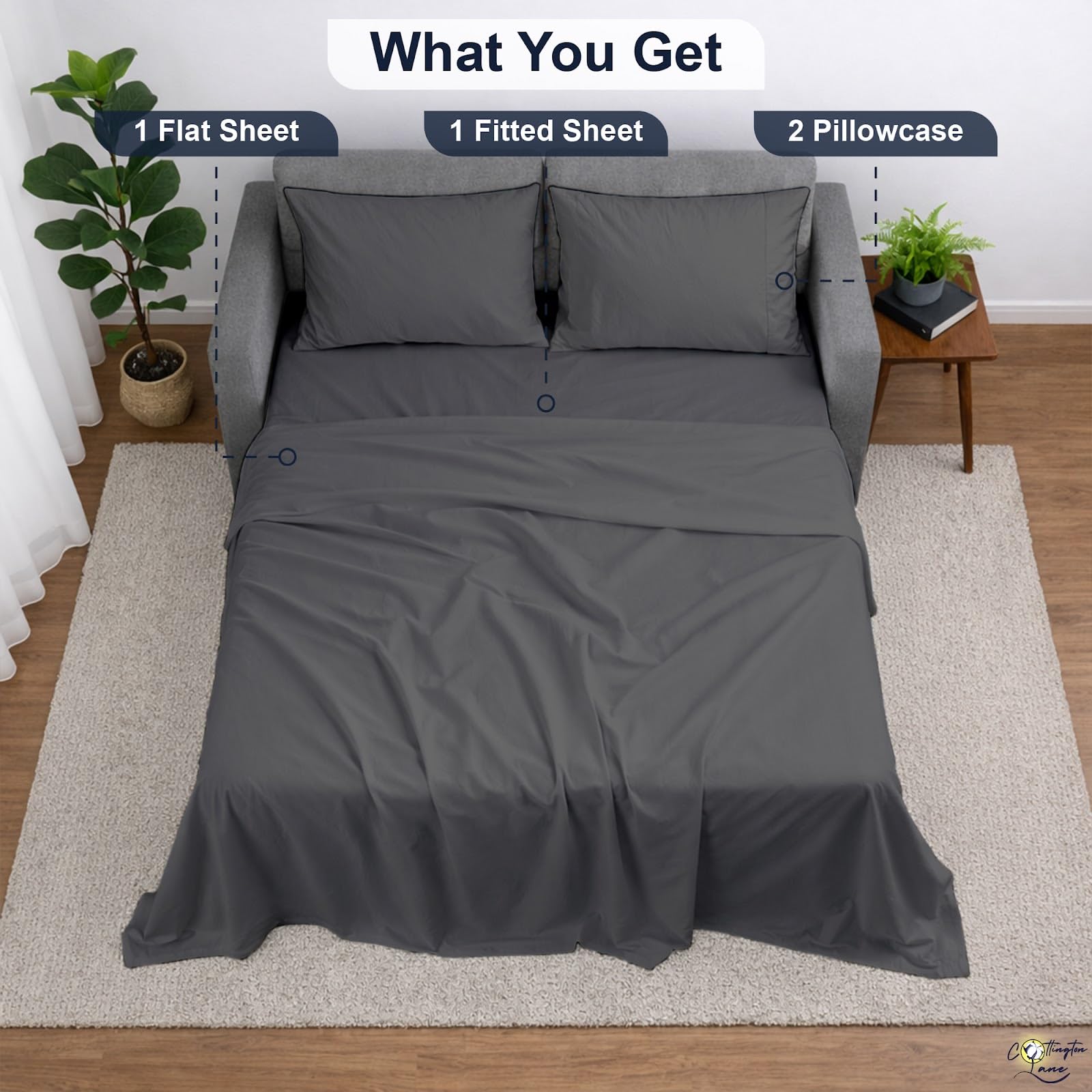Riad Arredo Set Completo Letto Matrimoniale in PERCALLE 100% Cotone Morbidissimo - Completo Lenzuola in Percalle di Cotone (Linee Blue