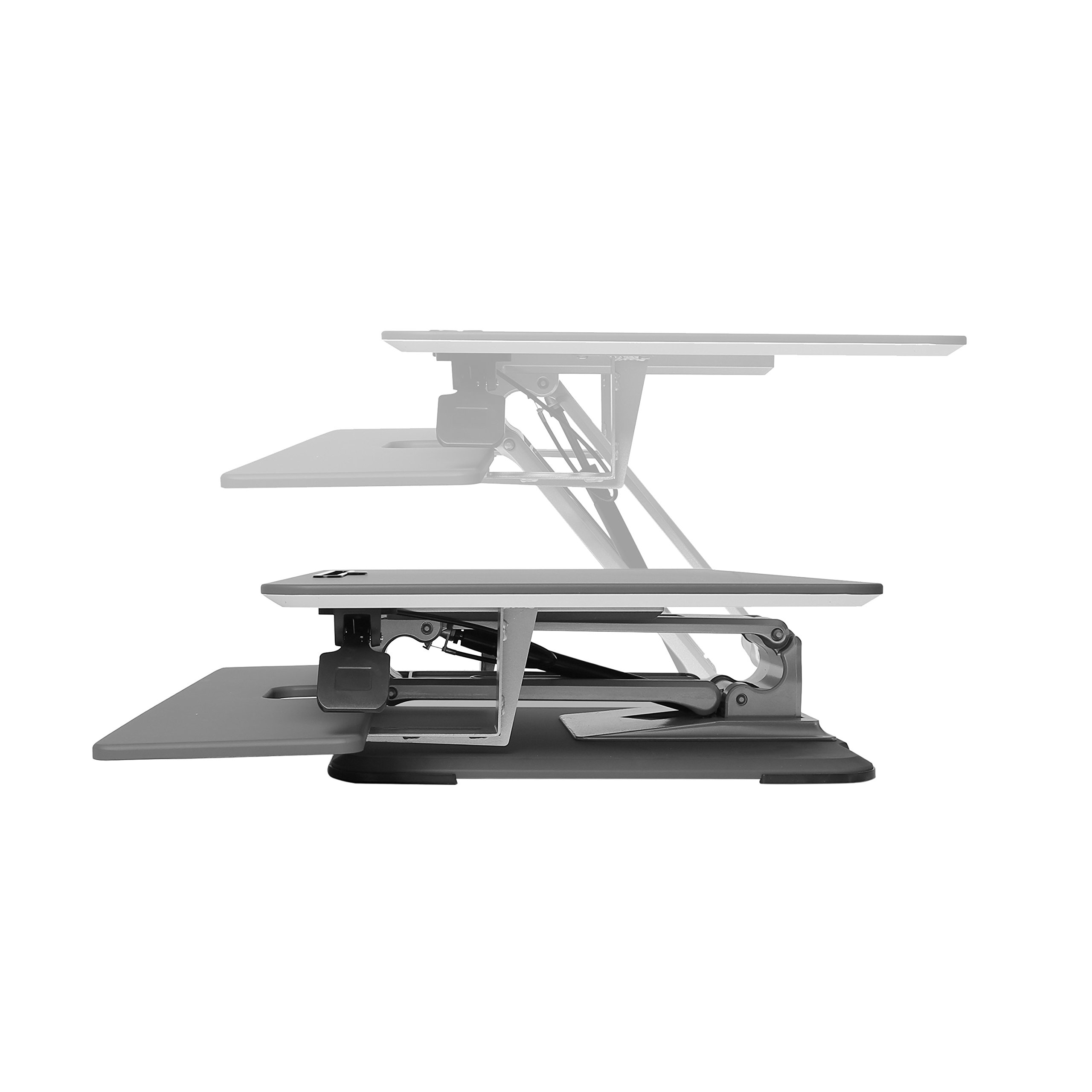 Seville Classics Elevador convertidor de Escritorio de pie, Acero, Negro, 78 cm x 52 cm