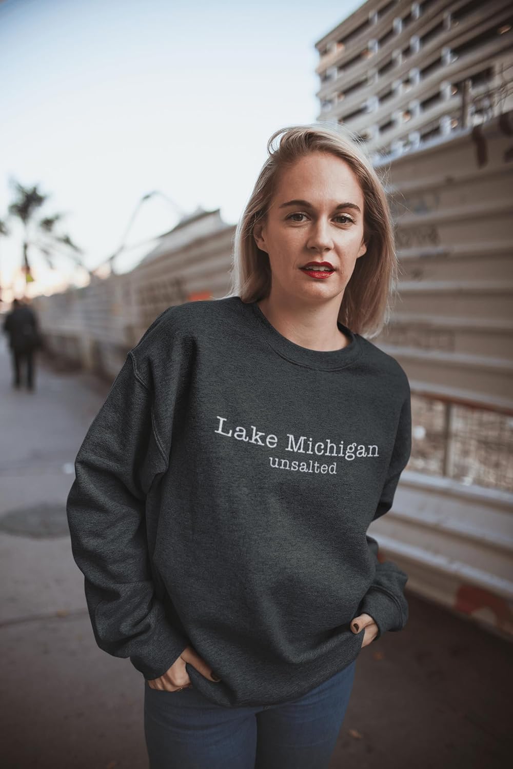 Lake Michigan Unsalted Modern Fit Unisex Crewneck Sweatshirt