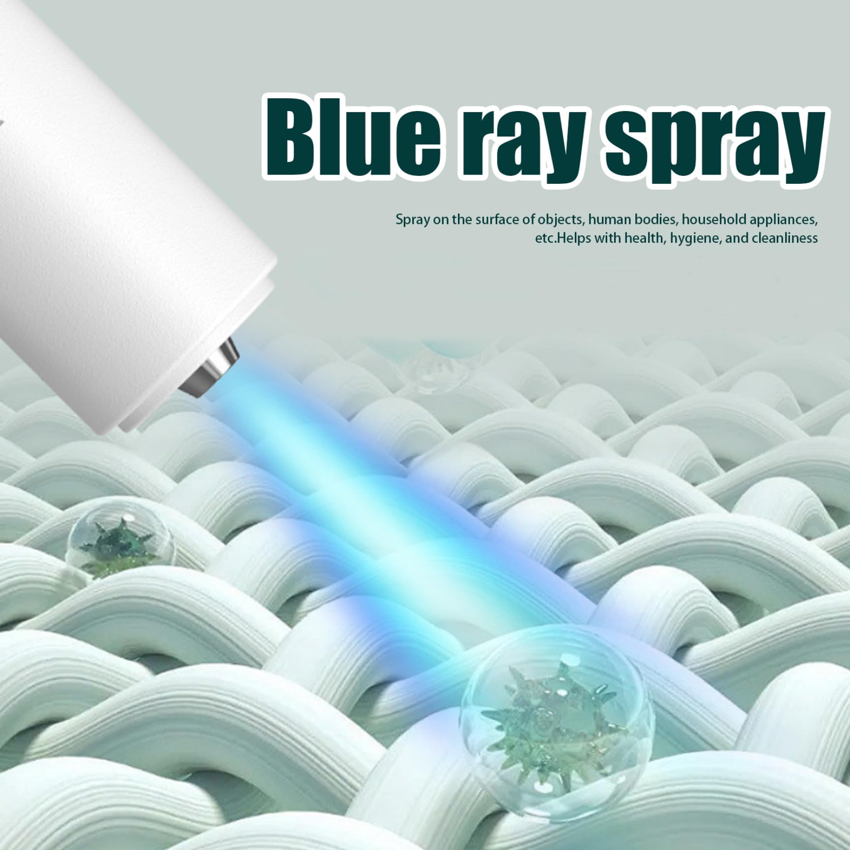 Spruzzatore per atomizzatore con luce blu, nechger da 350 ml di disinfezione da 350 ml, macchina da fogger regolabile a 2 modalità, spruzzatore elettrostatico ricaricabile per cucina, bagno, nego