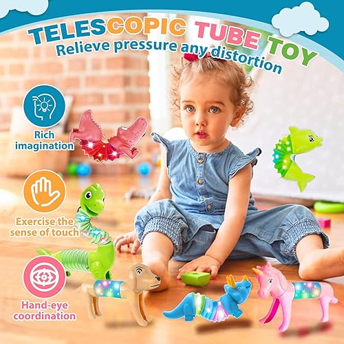 Miniatura 5 de Tubos LED para reventar burbujas, 10 unidades, juguetes sensoriales para autismo y alivio del estrés, juguetes de viaje para automóvil y avión,