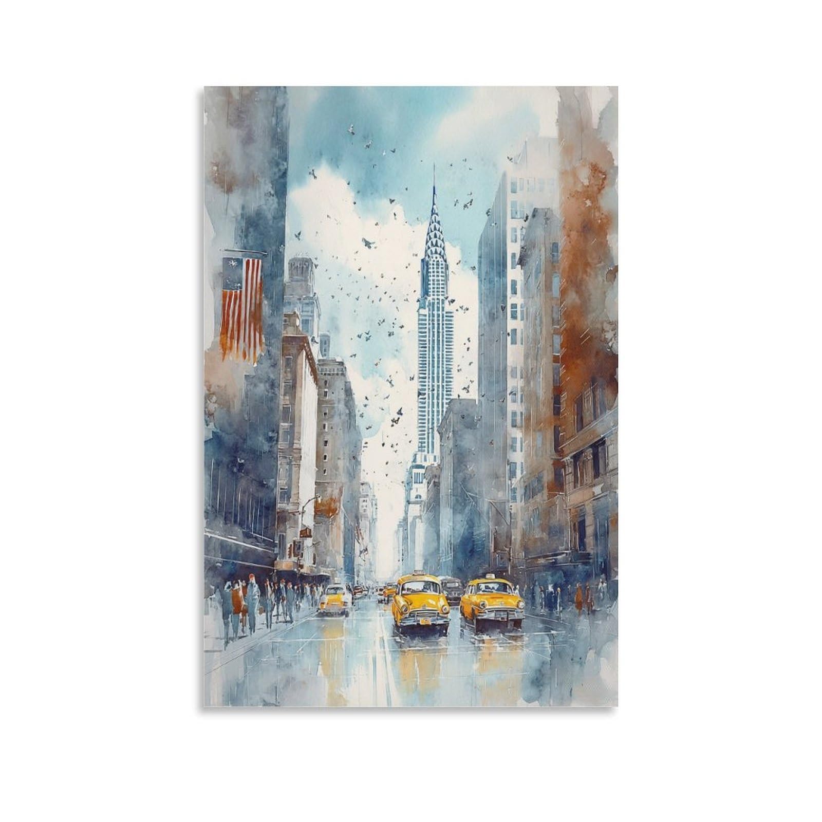 XWYMXZ Kentucky Watercolor Painting Retro Louisville Travel Poster 12x18inch(30x45cm) Vintage Watercolor Canvas Art