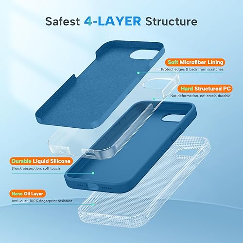 Miniatura 1547 de Miracase - Funda diseñada para iPhone 11 con protector de pantalla, funda de goma de silicona líquida, protección total contra caídas y a prueba