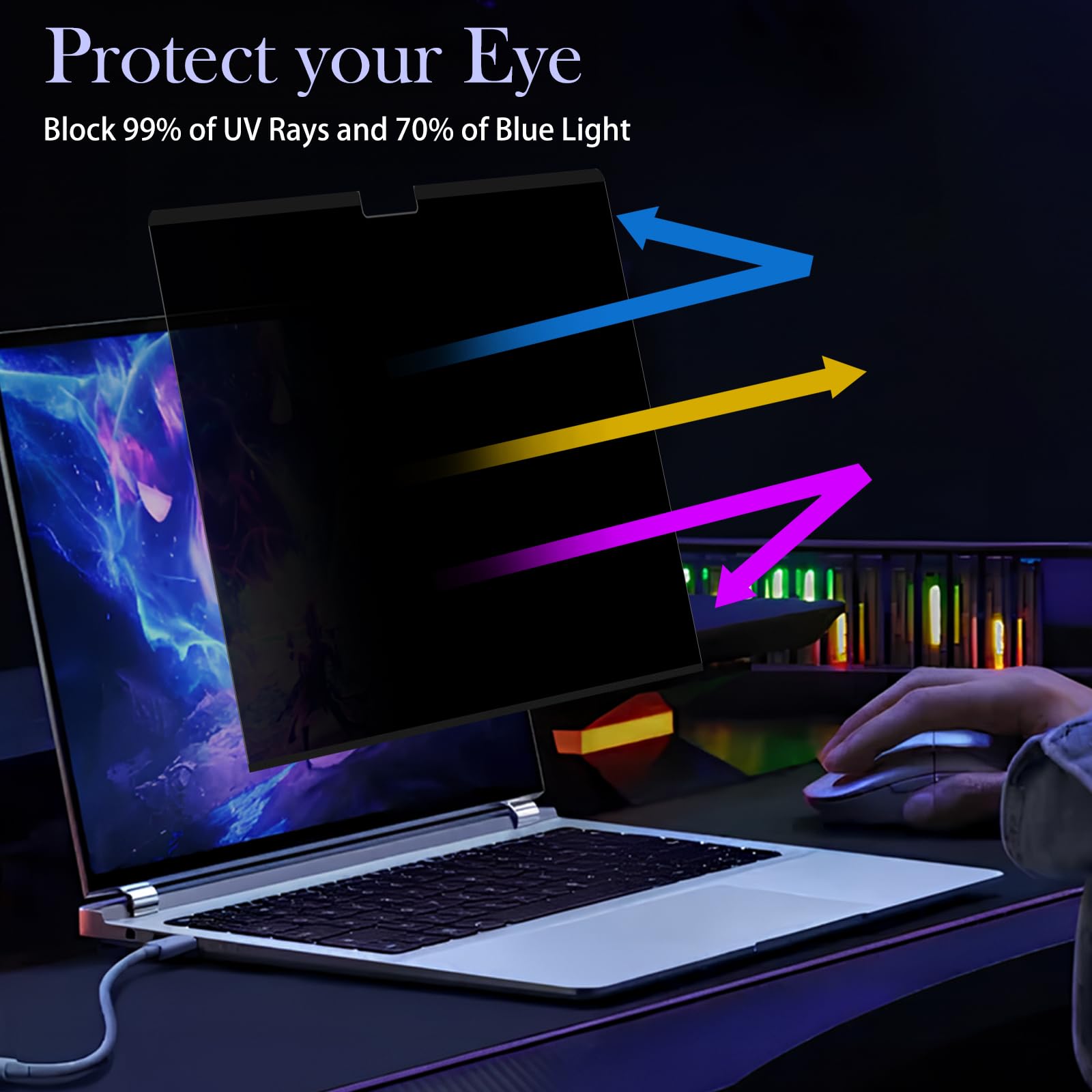 Magnético Filtro de Privacidad para 13,8 Pulgadas Microsoft Surface Laptop 7, Anti Luz Azul, Antirreflectante, Protector de Pantalla de Privacidad Extraíble para 13,8" Surface Laptop 7