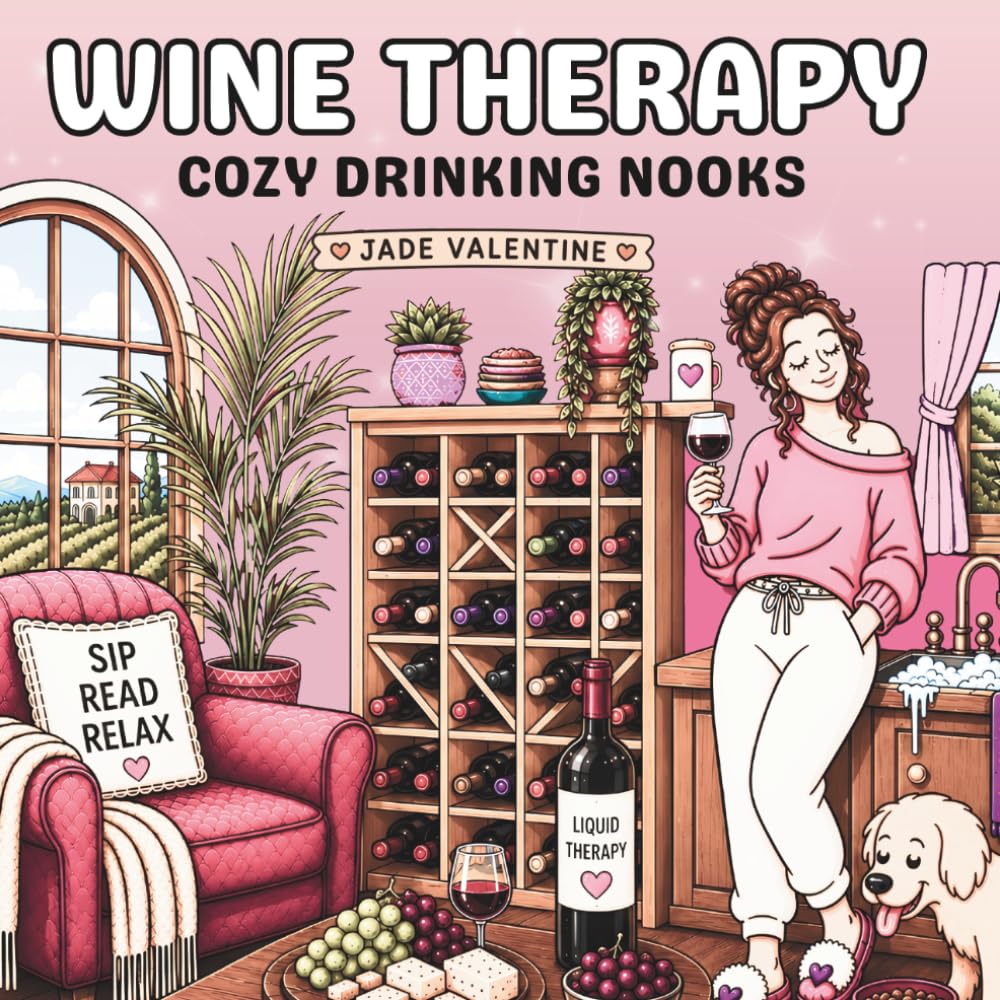 Wine Therapy | Cozy Drinking Nooks: 30 Cozy Wine Spaces Coloring Pages for Adults | Stress Relief, Relaxation, Mindfulness, Cozy Gift for Wine Lovers (COZY BOOKISH NOOKS SERIES)
