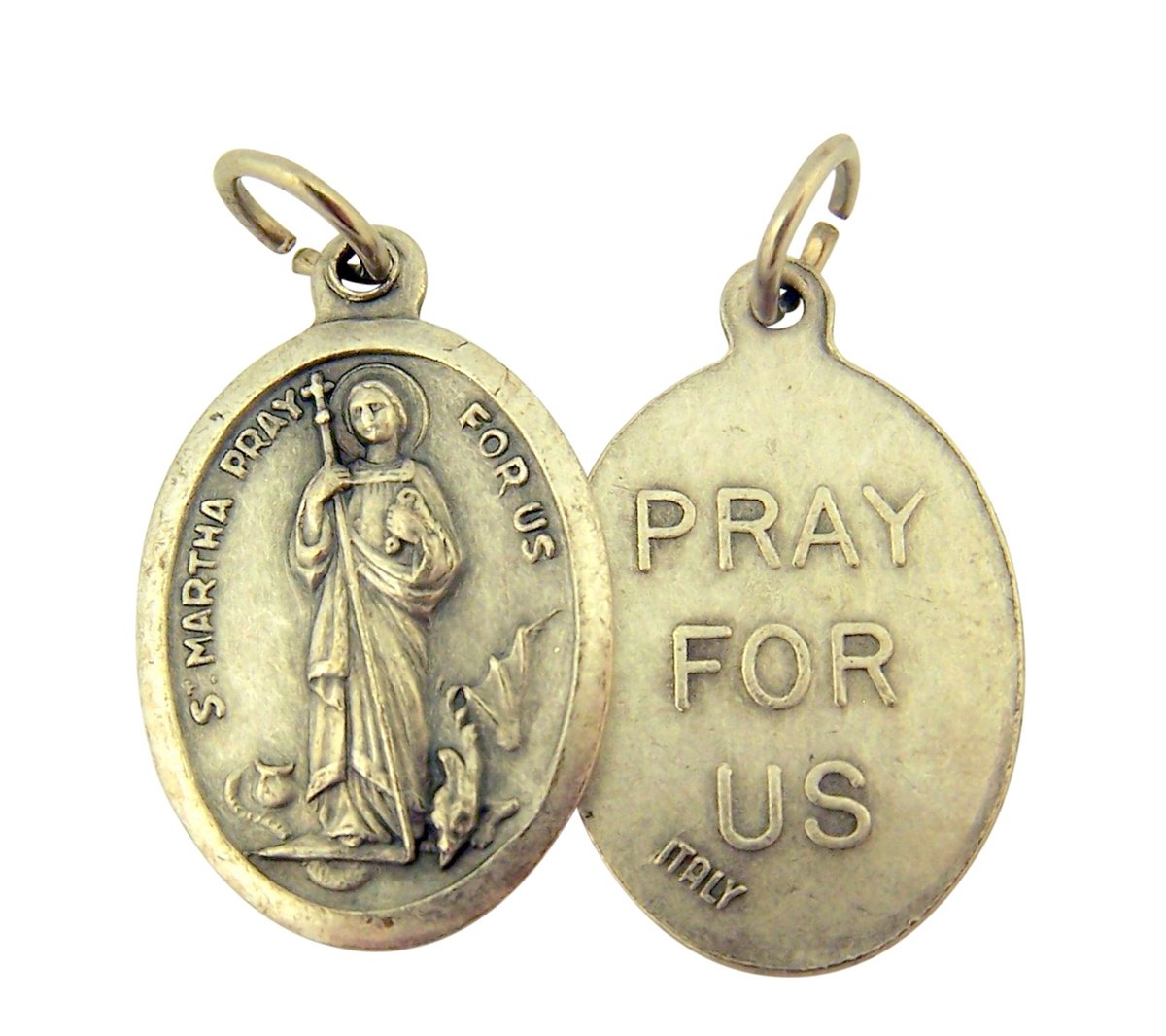 Catholic Patron Saint Medals Silver Toned Base, 1 Inch, Set of 2, Silver — view 20