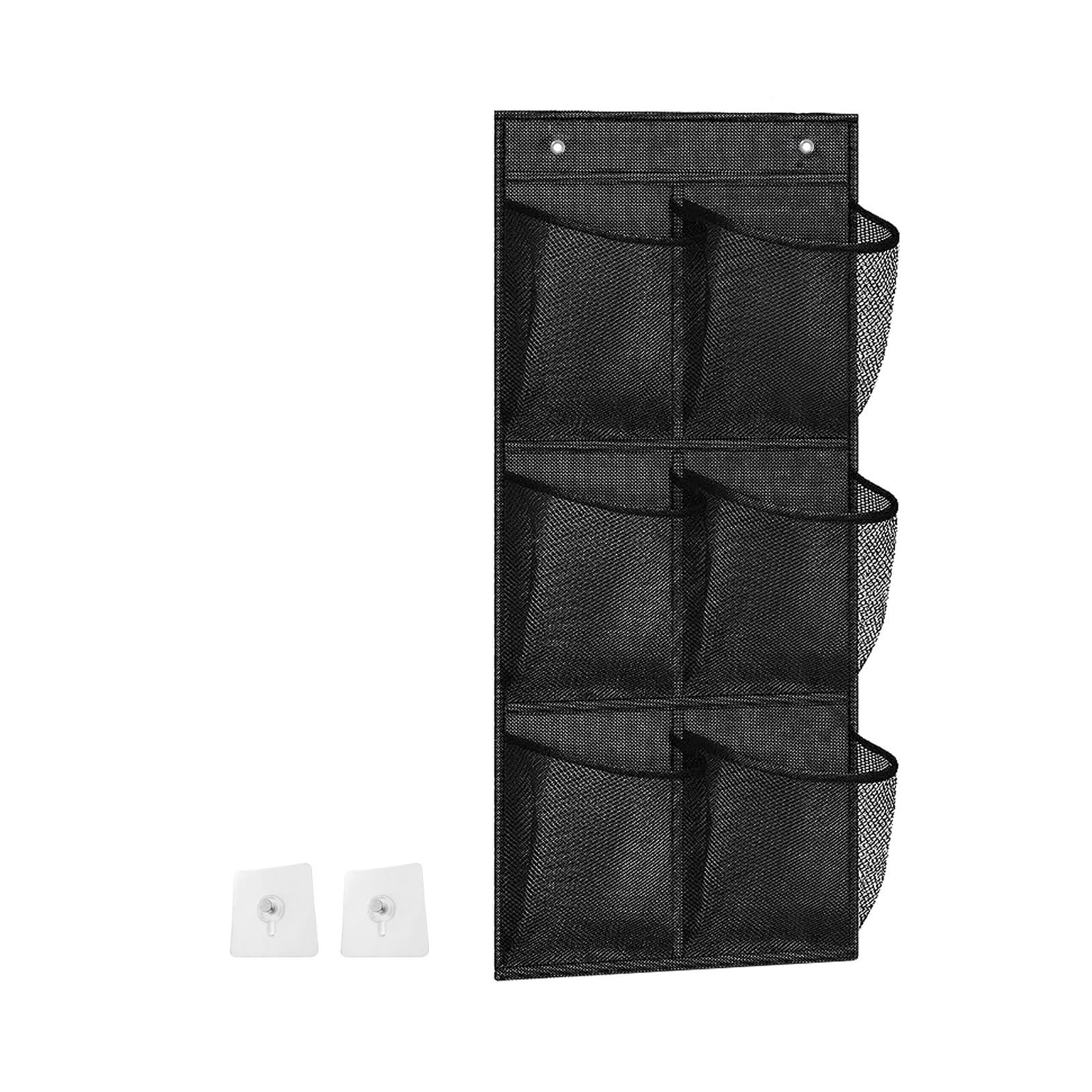 Ldabrye Black 6 Pocket Hanging Storage Organizers Practical 6 Compartment Nonwoven Hanging Bag For Organizing Bathroom Necessity