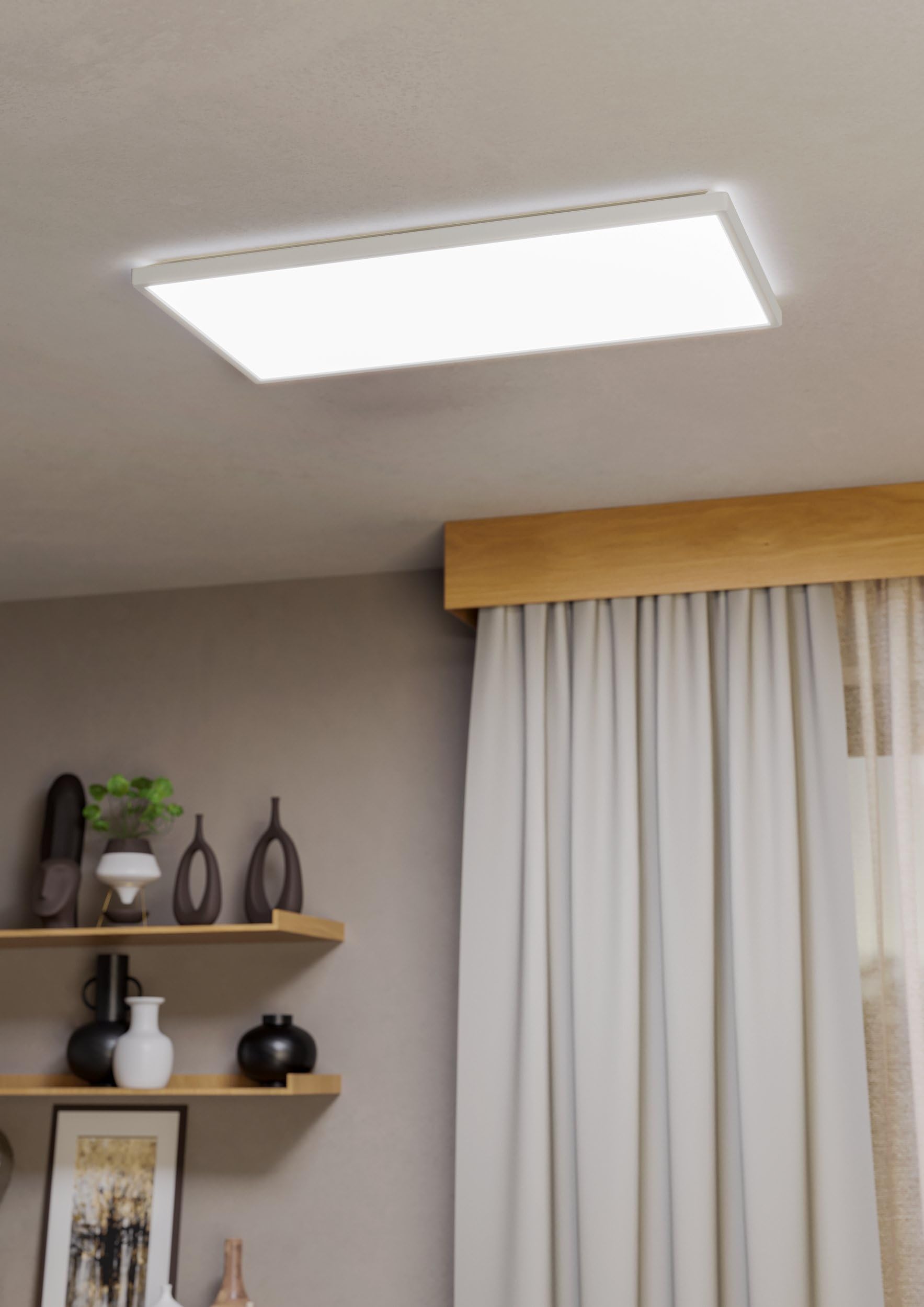 EGLO LED lampa sufitowa Rovito, okrągła lampa łazienkowa | sufitowa lampa łazienkowa z białego tworzywa sztucznego, oświetlenie sufitowe ciepłe i zimne światło, IP44, 57x30 cm