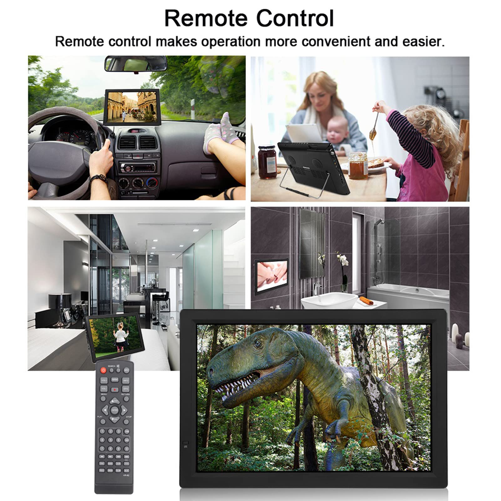 Acouto LEADSTAR 14 Pollici 1080P TV Digitale per Auto Sintonizzatore Ad Alta sensibilità TV Portatile per ATSC e LCD 14 Pollici Digitale per AutoTV DigitaleTV PortatileTV per AutoTV PortatileMini