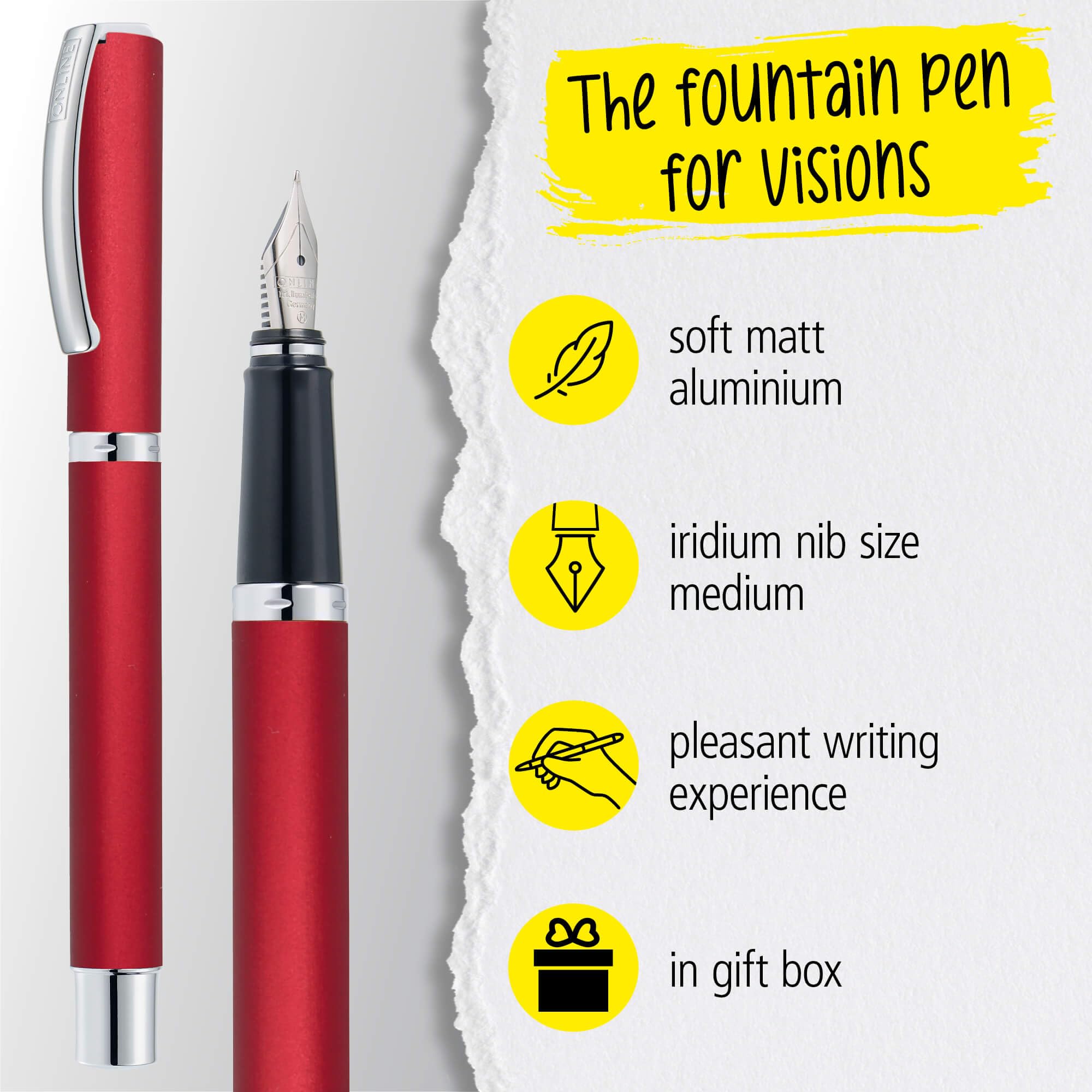 Online Fountain Pen Vision Red, Wild Berry - Image 2