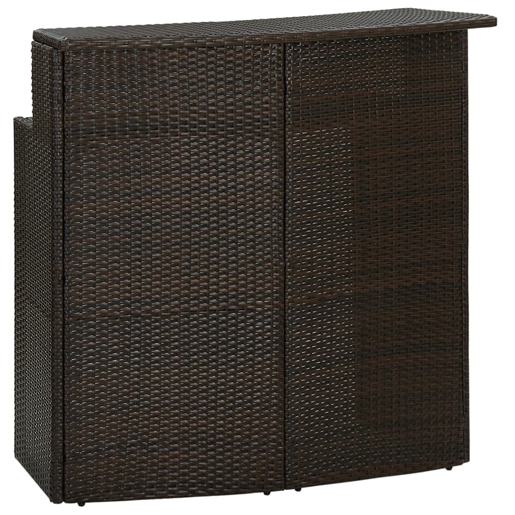 Ensemble de Bar de Jardin avec Coussins 5 pcs Marron Mobilier de Jardin Brun