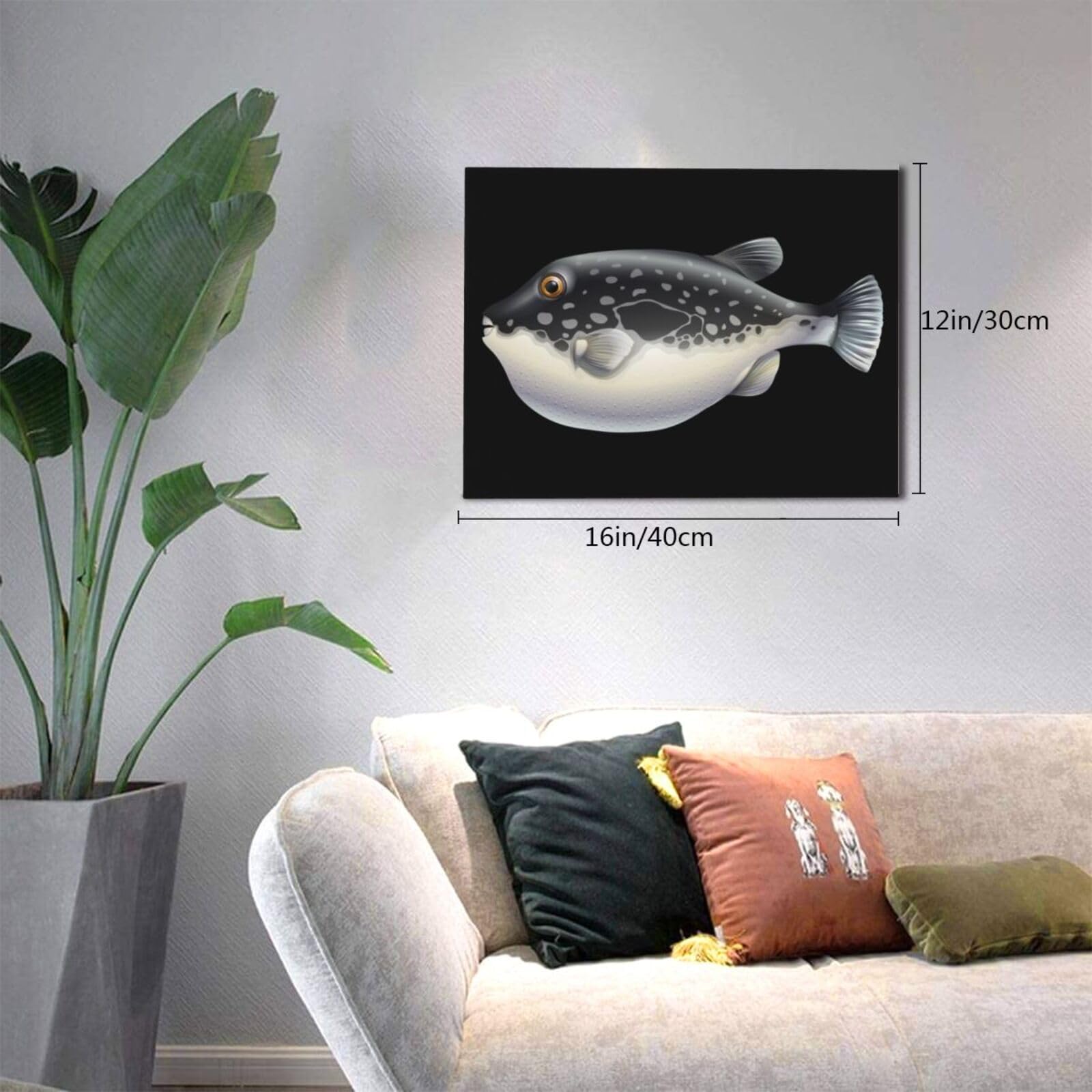 黄金のフグ写真絵画美術品インテリア飾り物縁起物壁掛け深海魚魚